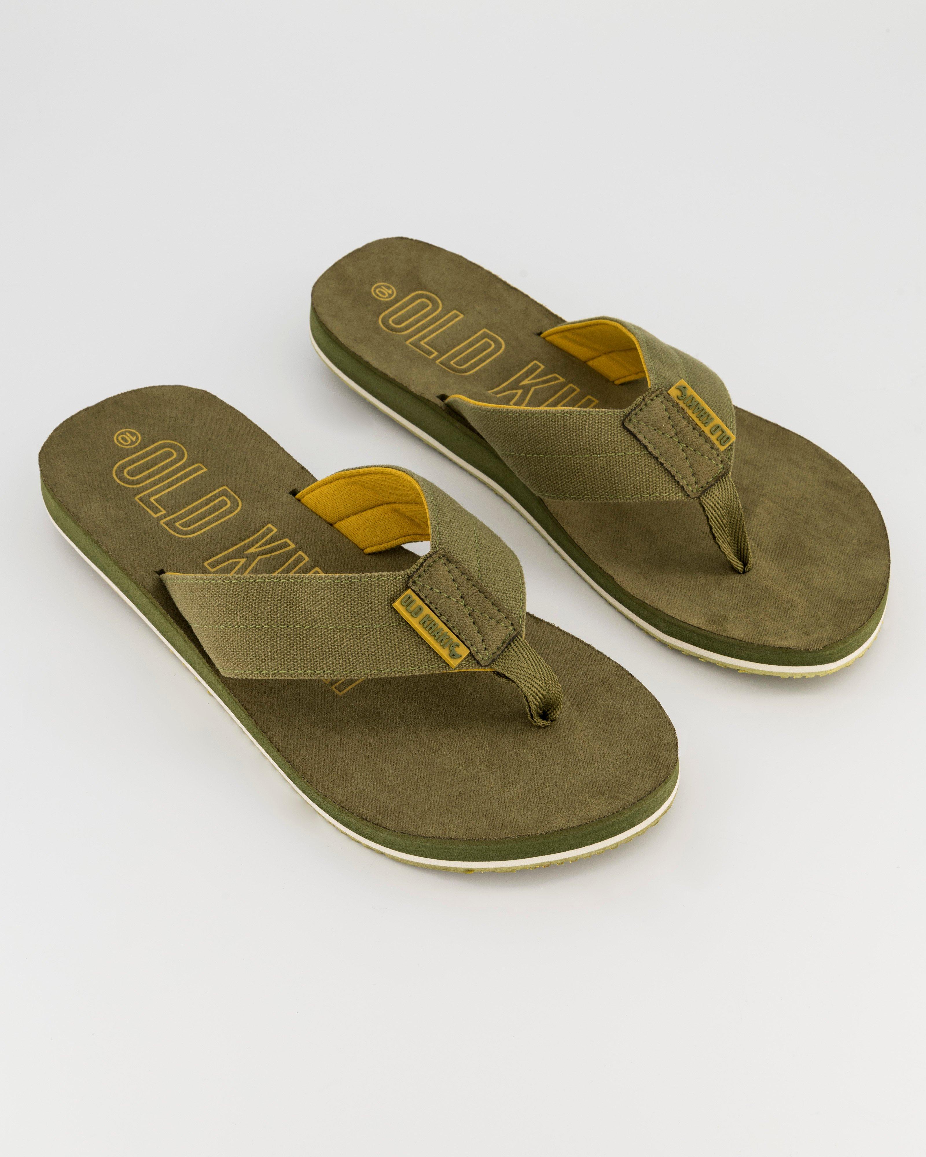 Mens khaki best sale flip flops