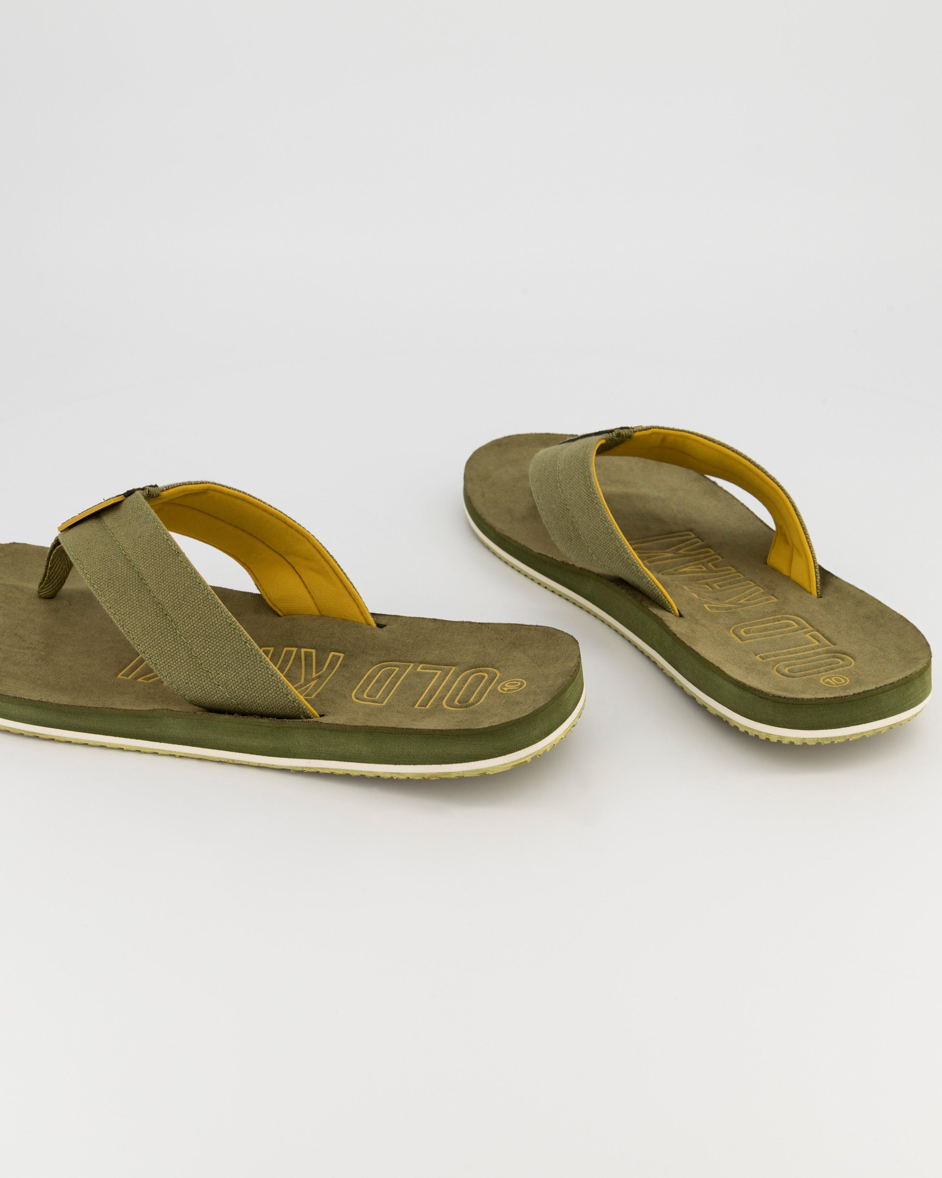 Olive green flip flops old online navy