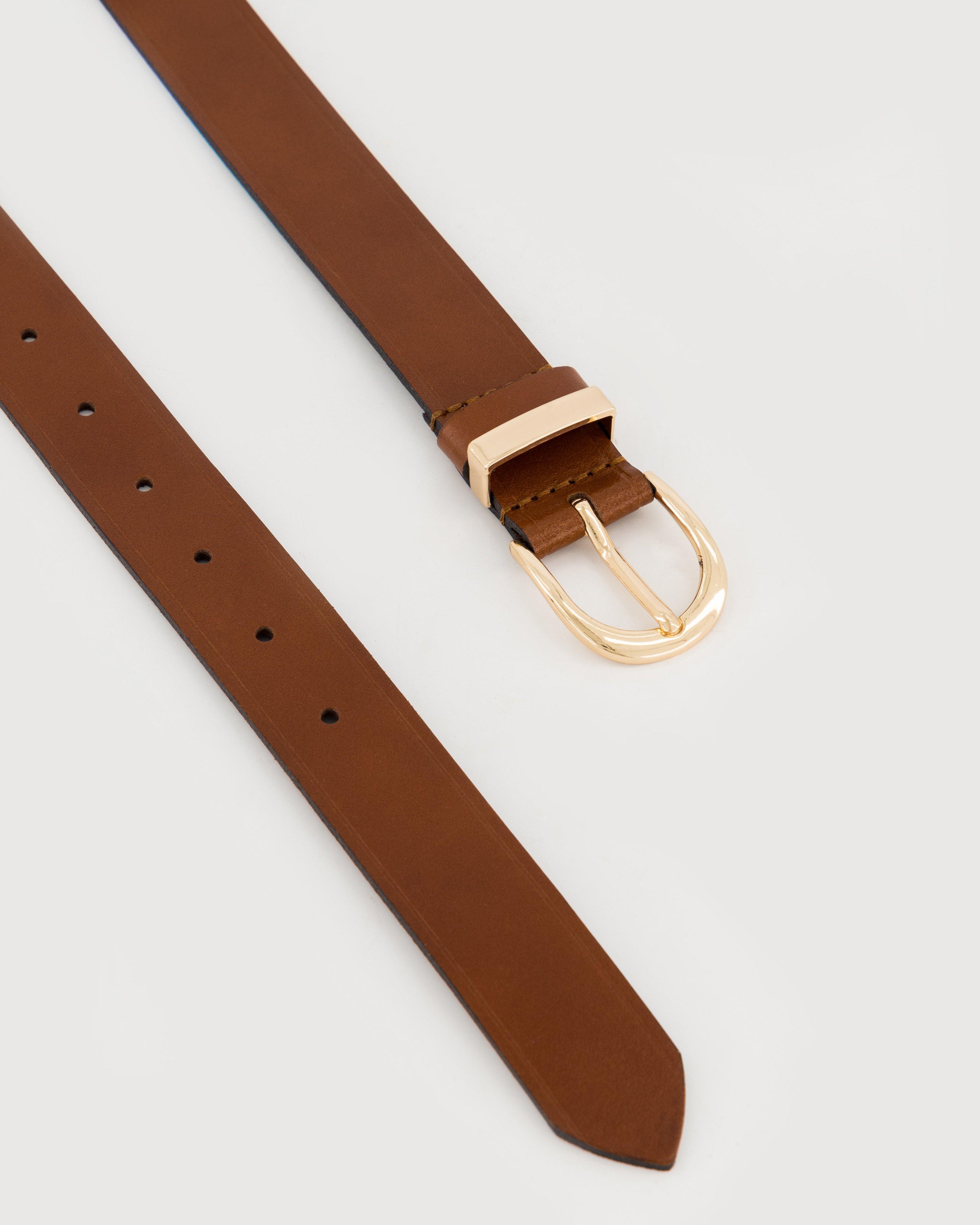 Shion Metal Keeper Belt -  Tan