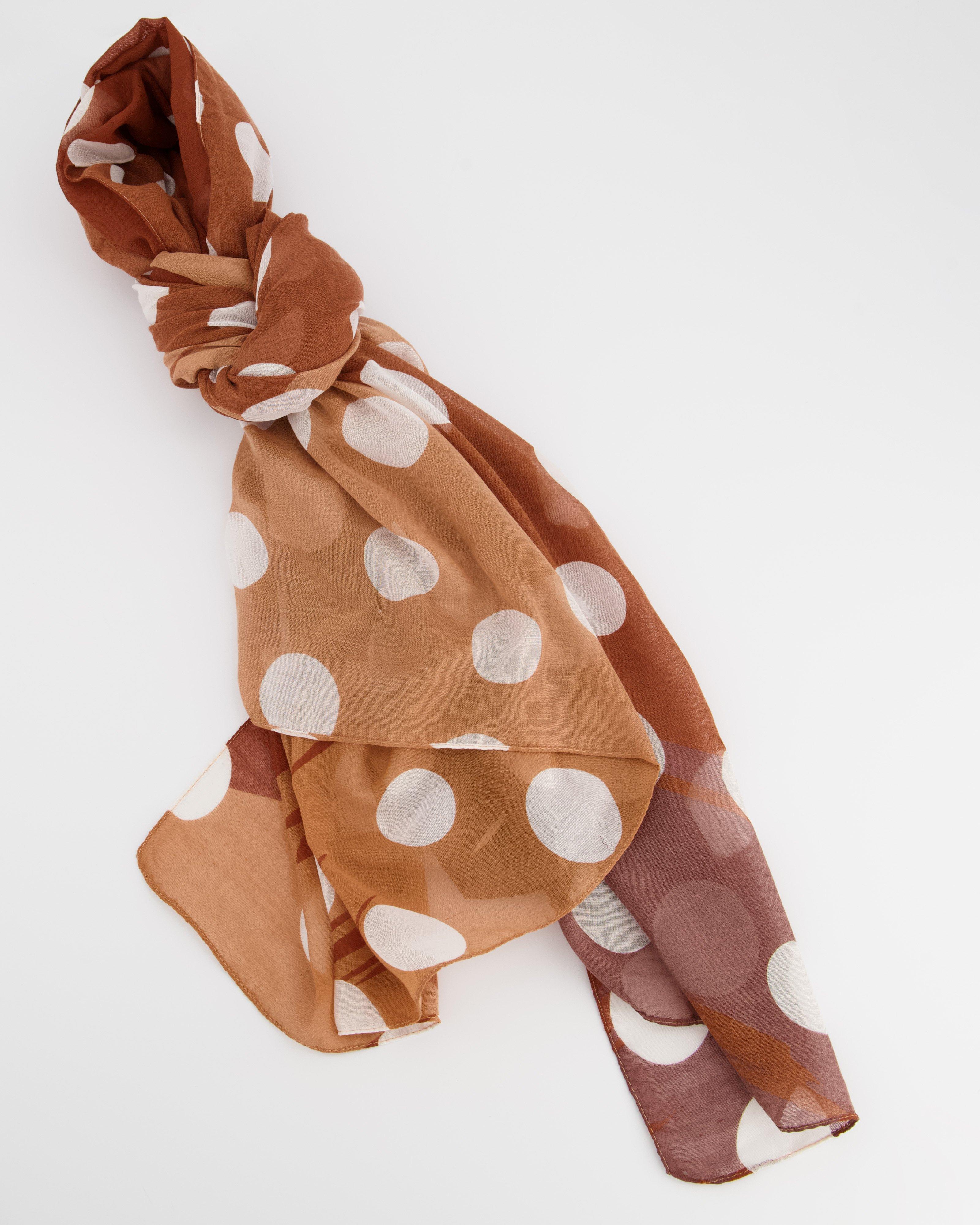 Women’s Kelly Polka Dot Scarf  -  Rust