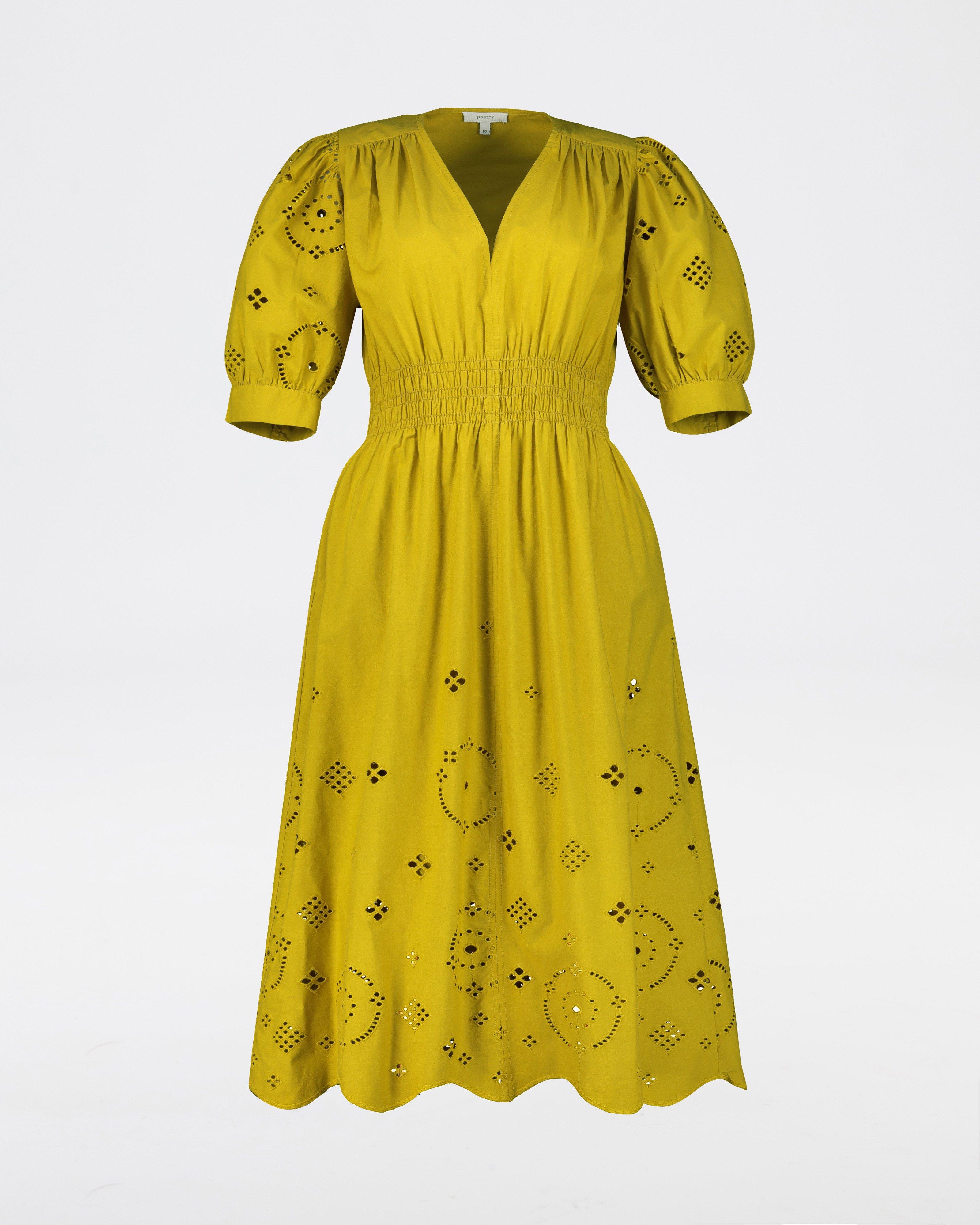 Mya Anglaise Dress -  Yellow