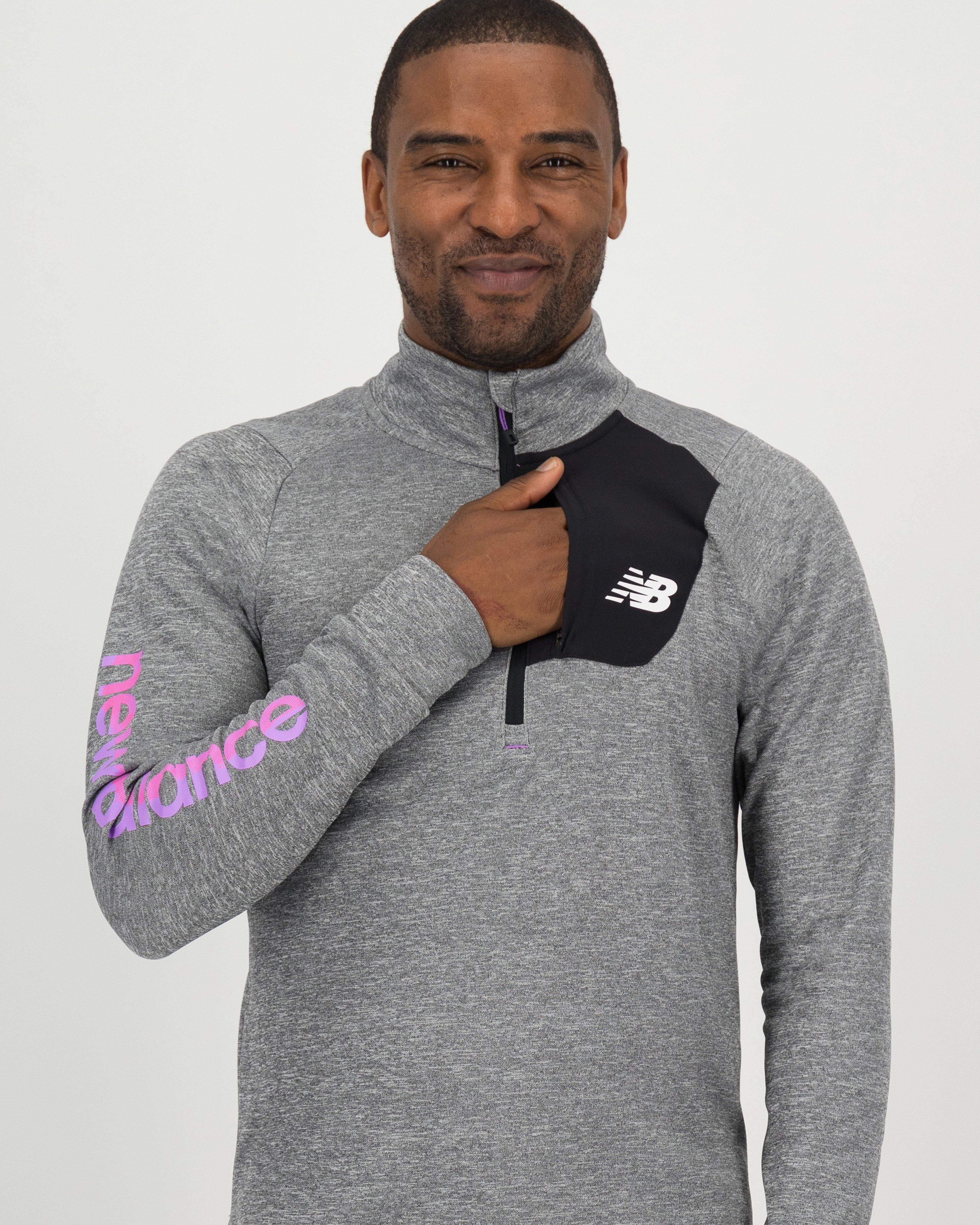 New Balance Men's Accelerate 1/4 Zip Fleece Jacket -  Black