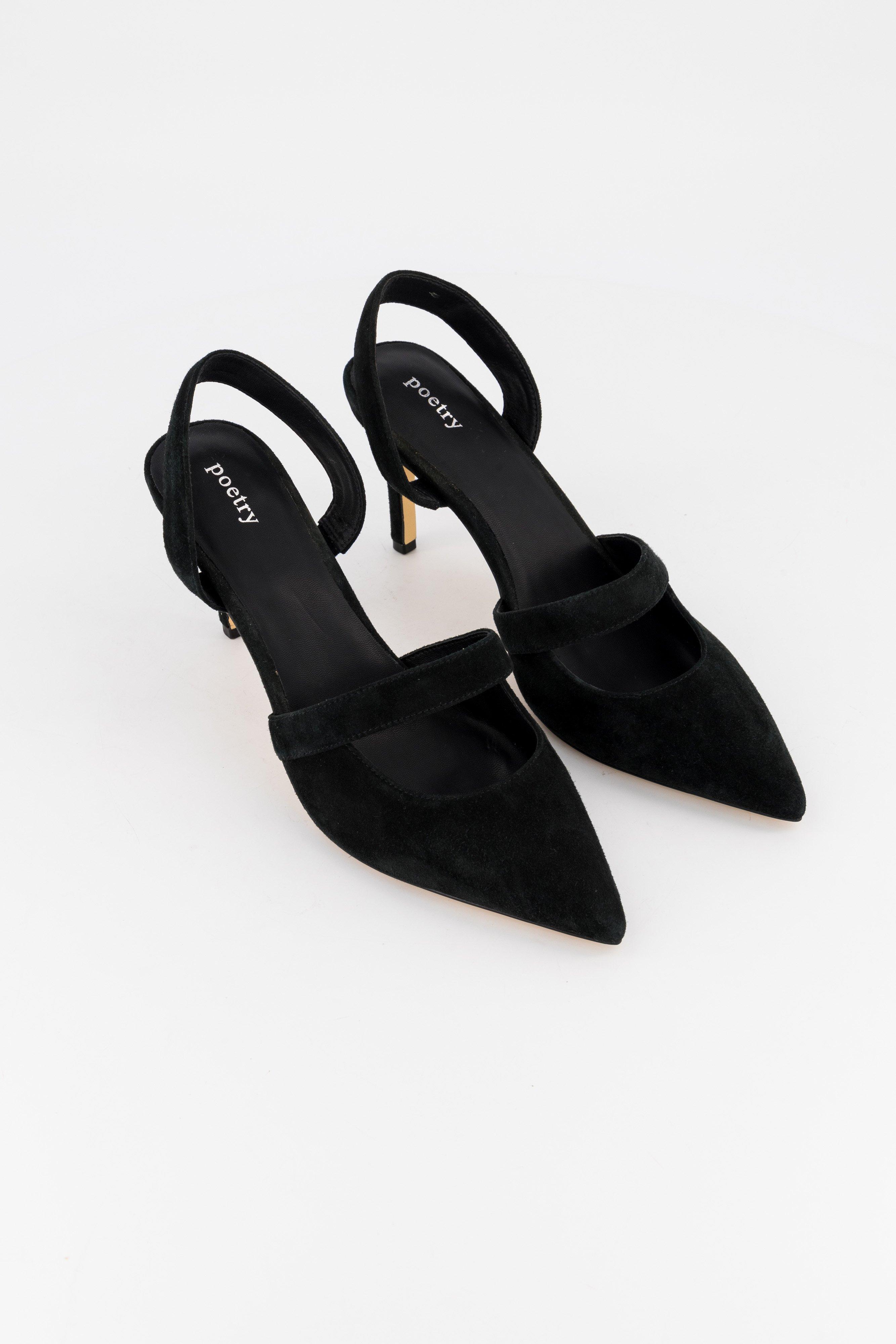 Saiorse Suede Heel -  Black