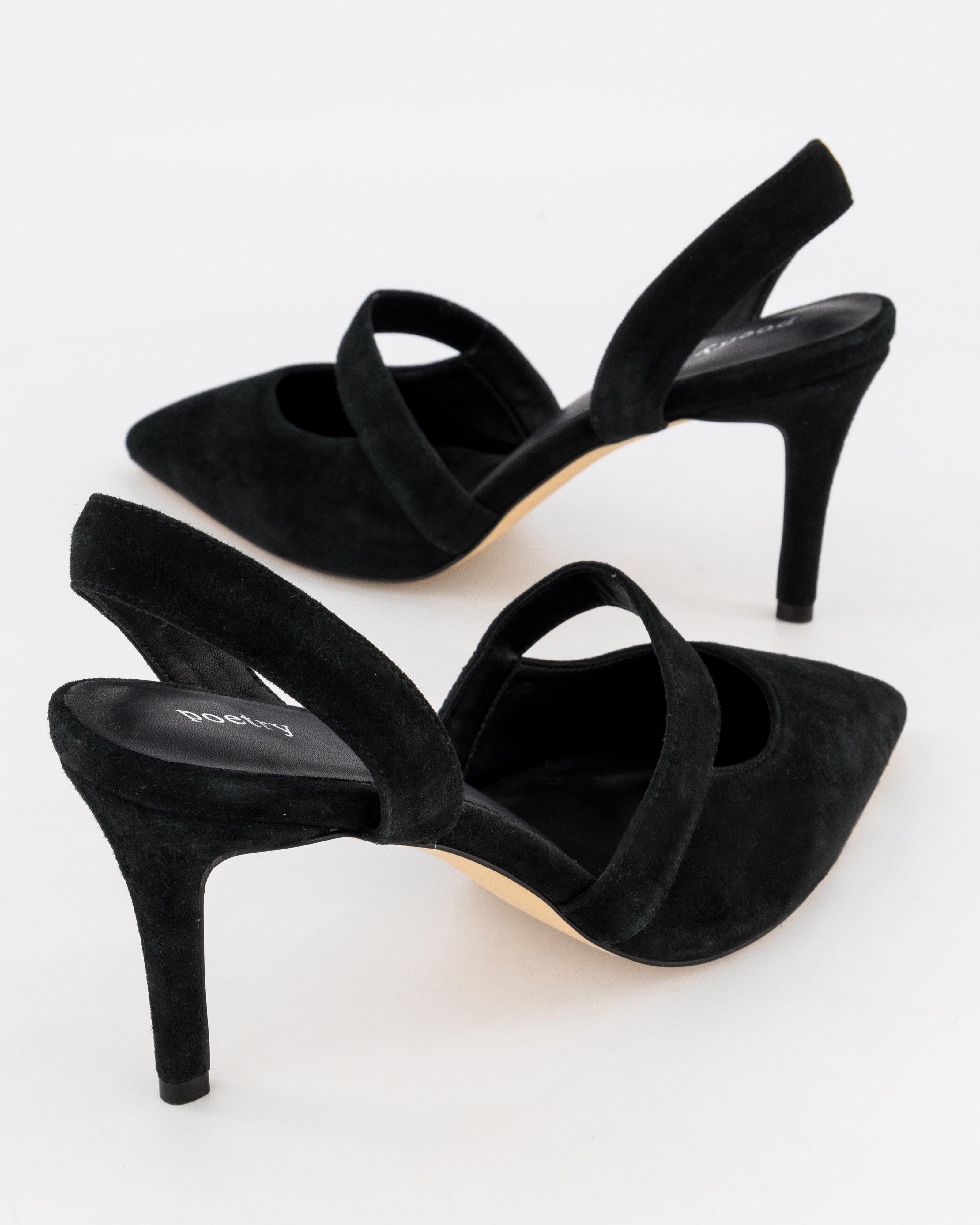 Saiorse Suede Heel -  Black