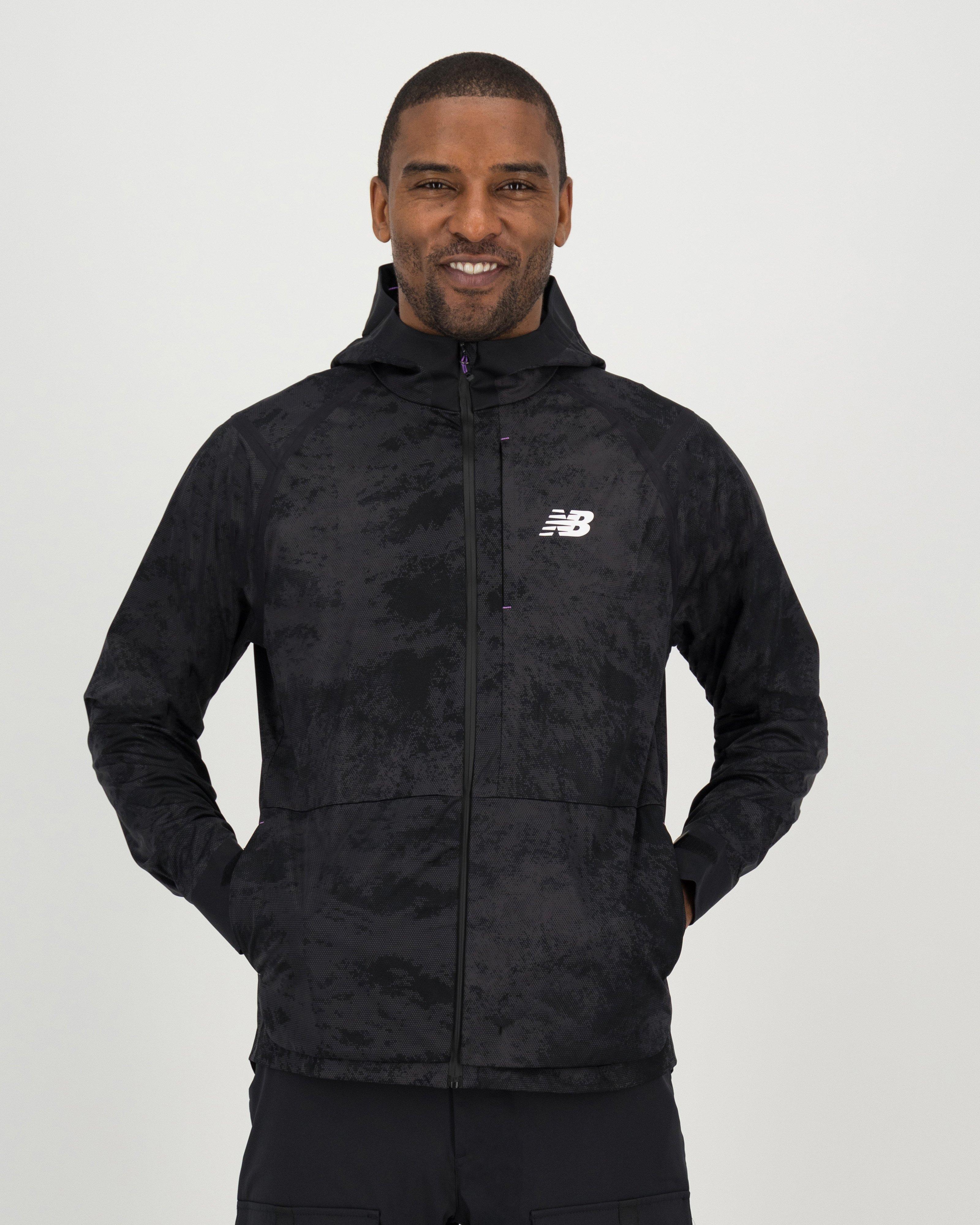 New balance mens lightweight water cheap resistant hooded running jacket black