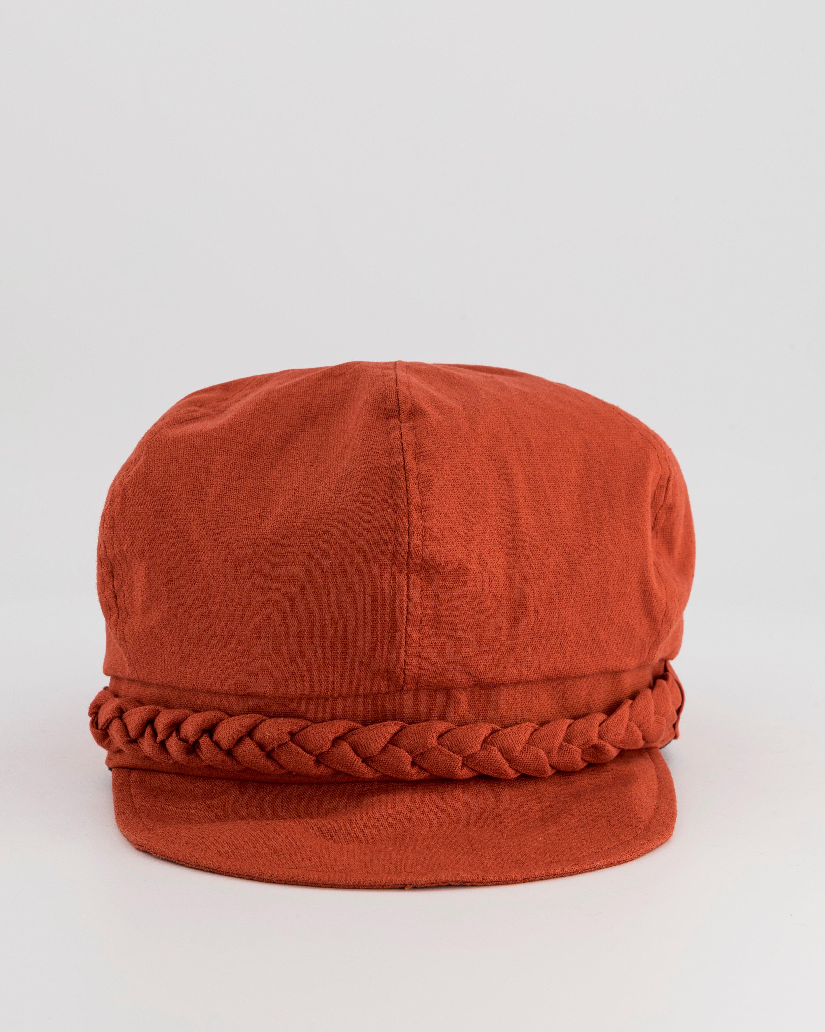 Tina Braided Baker Boy Hat -  Rust