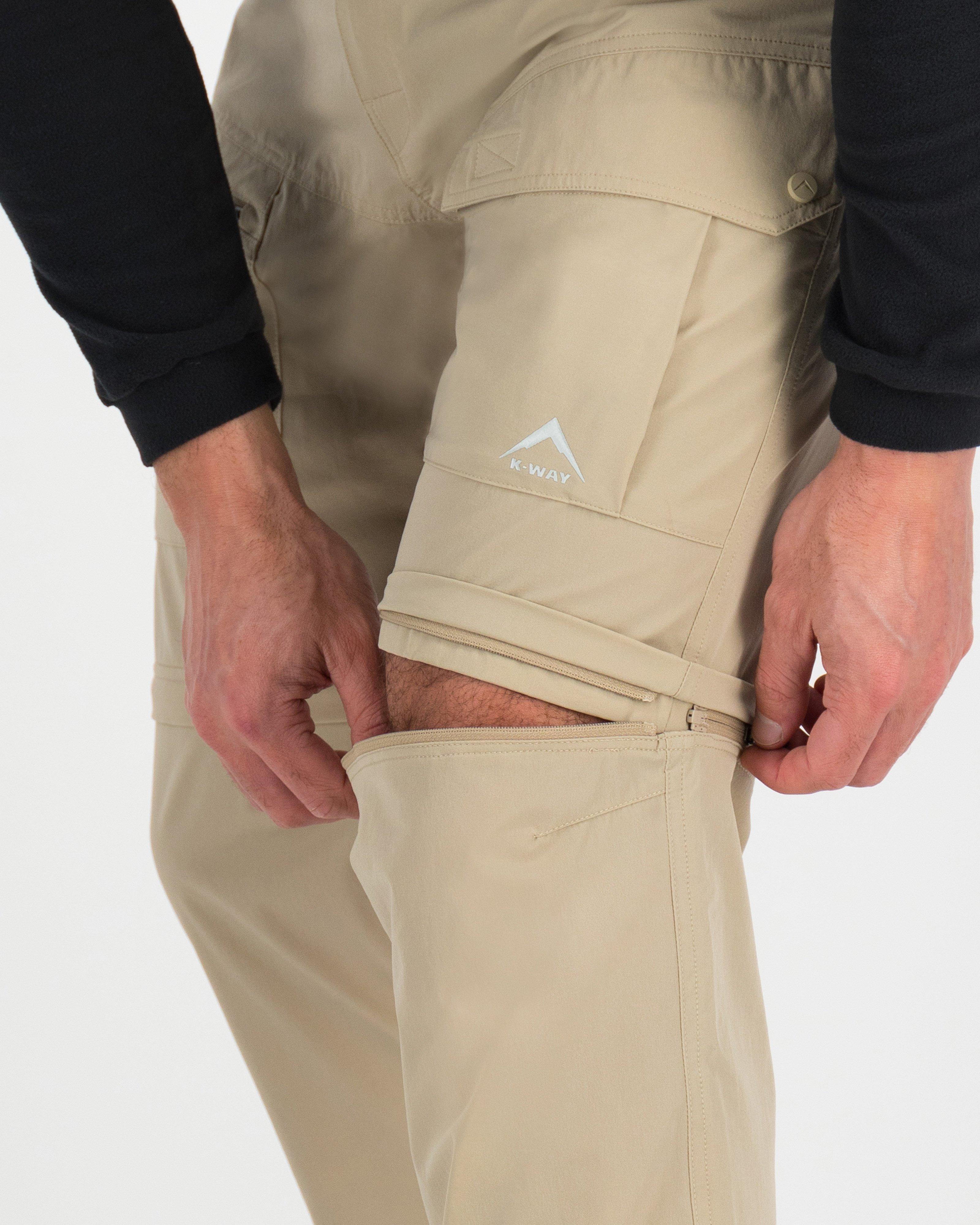 K-Way Men's Albatross Tech  Zip-off Pants -  Driftwood