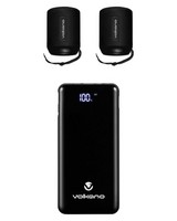 Volkano Gemini BT speaker pair and 10000mAh powerbank bundle -  black