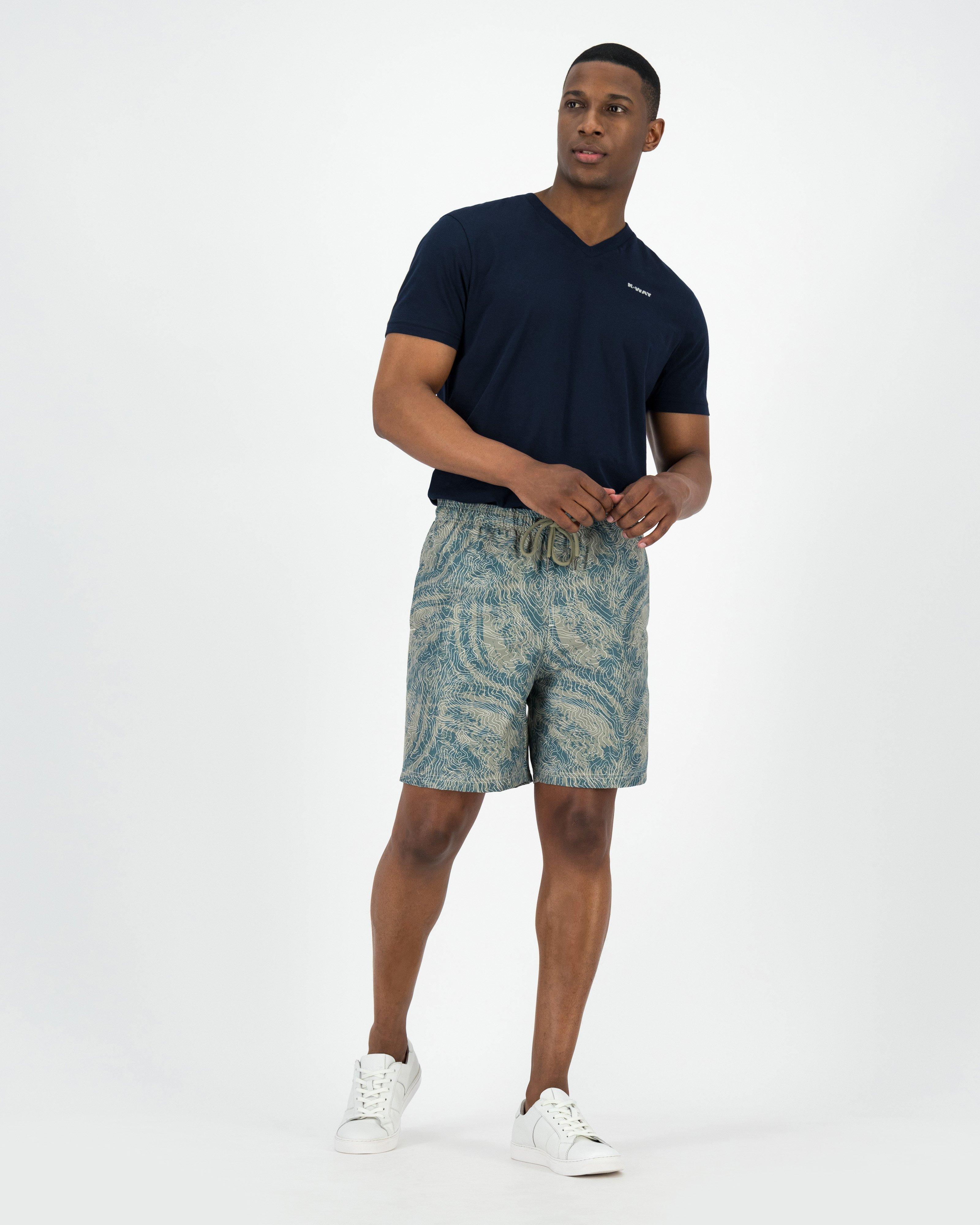 K-Way Elements Men's Printed Swim Shorts -  Khaki