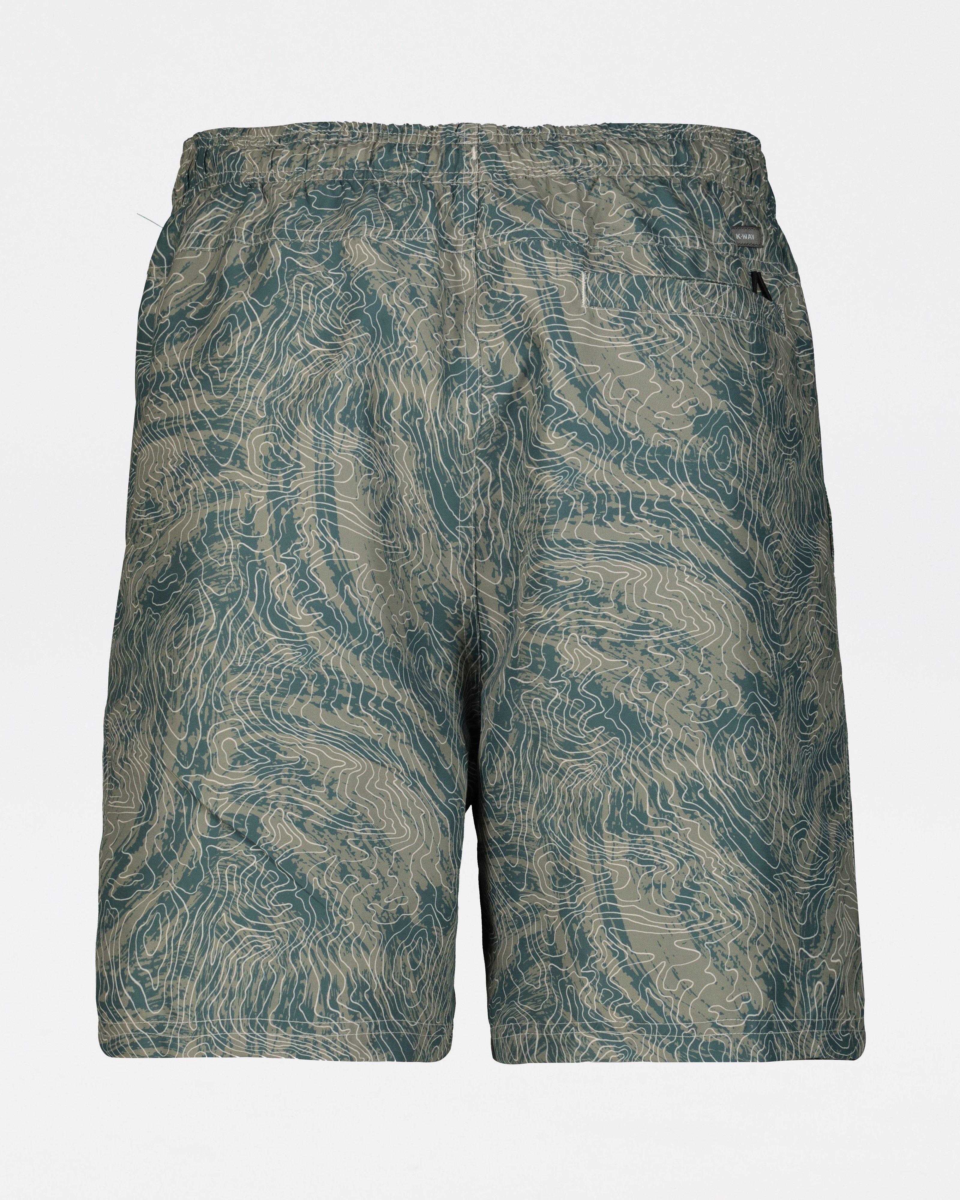 K-Way Elements Men's Printed Swim Shorts -  Khaki