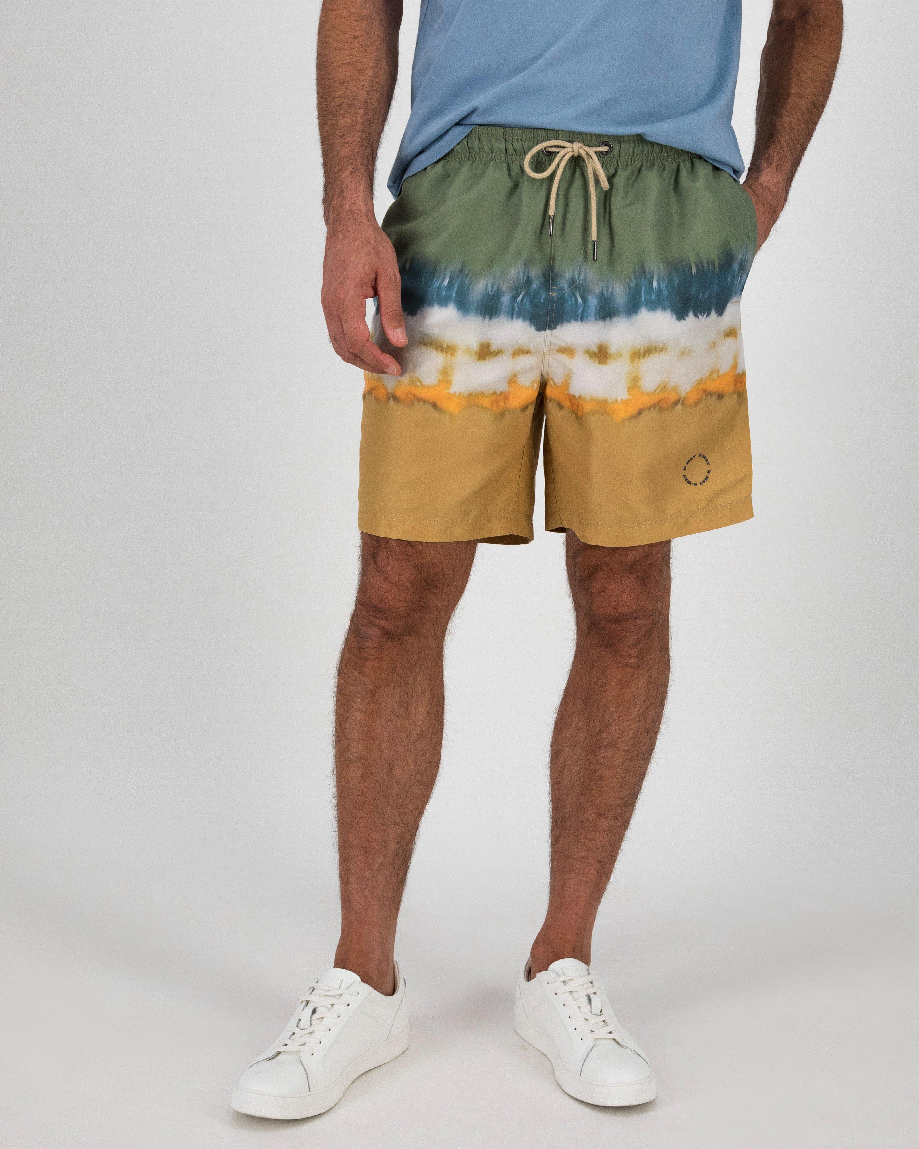 K-Way Elements Men's Printed Swim Shorts -  Yellow
