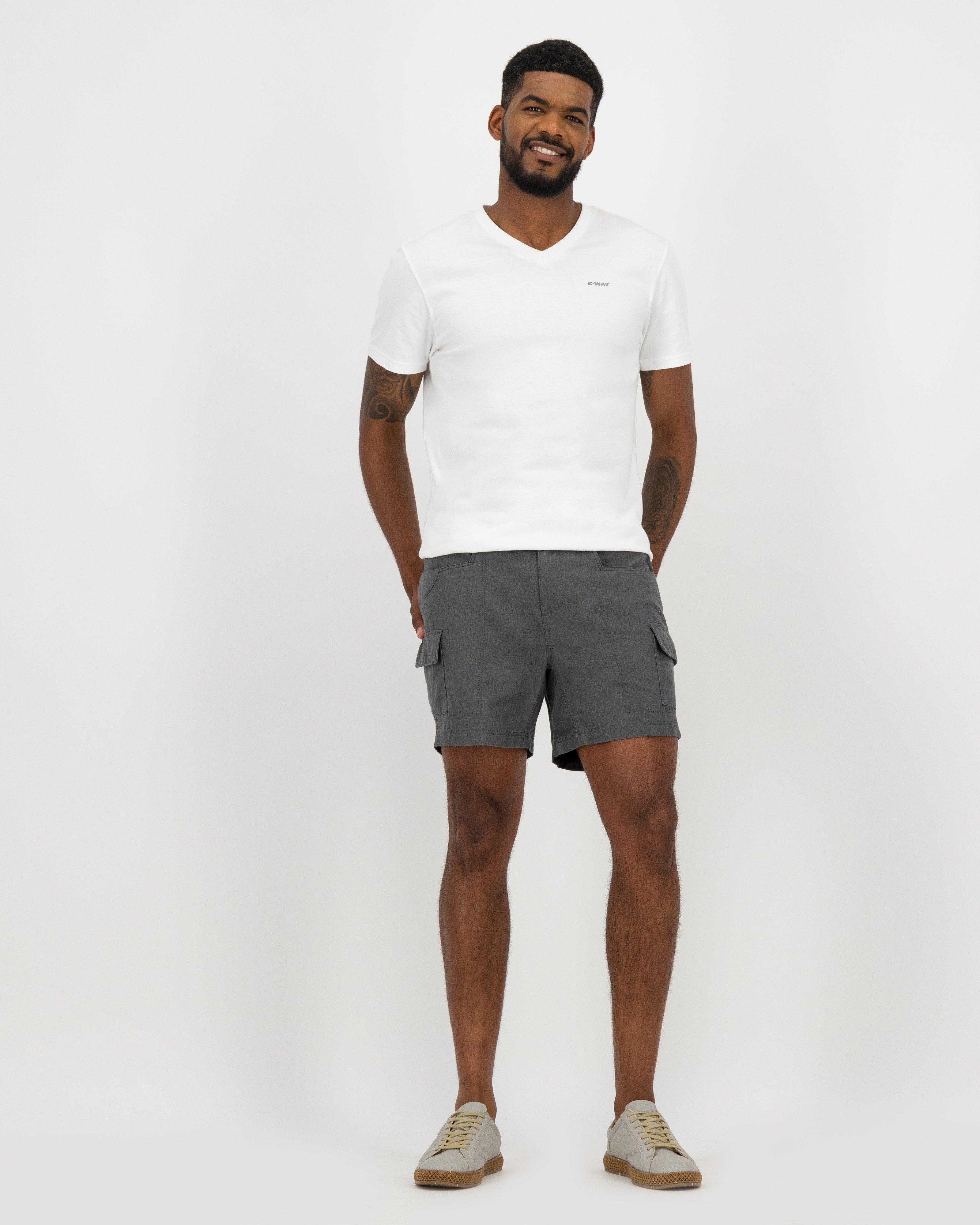 K-Way Elements Men's V-neck Cotton T-shirt -  White