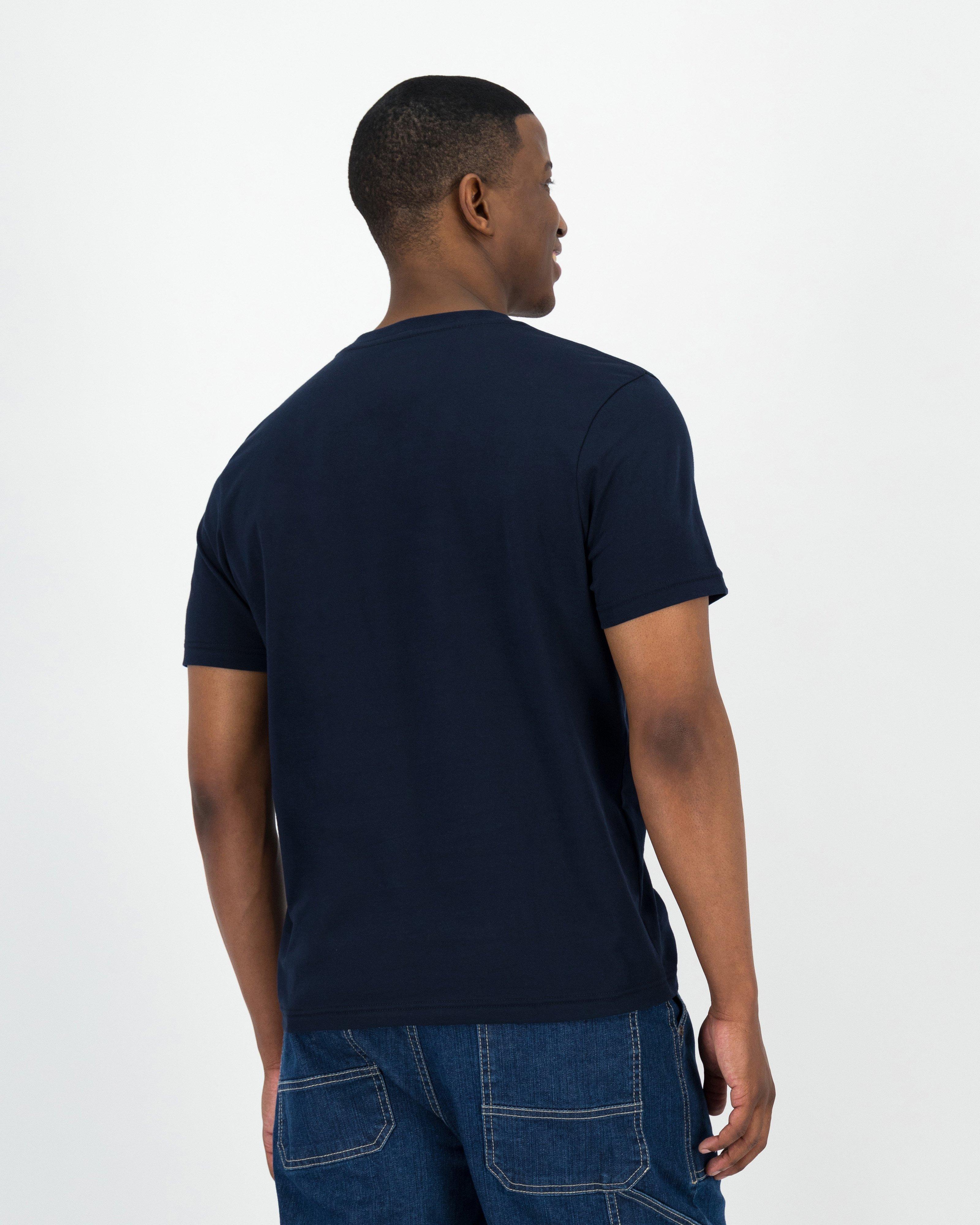 K-Way Elements Men's V-neck Cotton T-shirt -  Navy