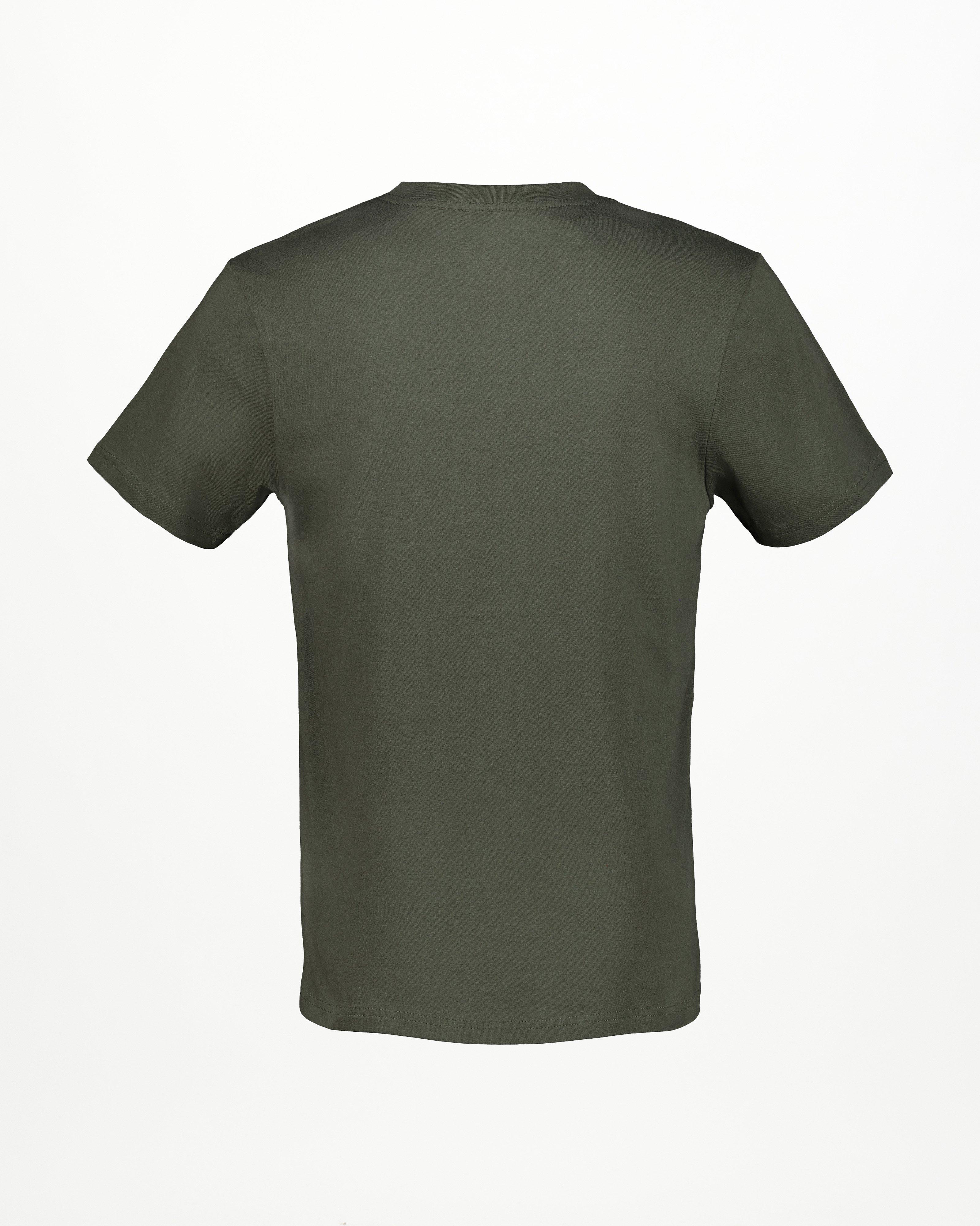 K-Way Elements Men's V-neck Cotton T-shirt -  Olive