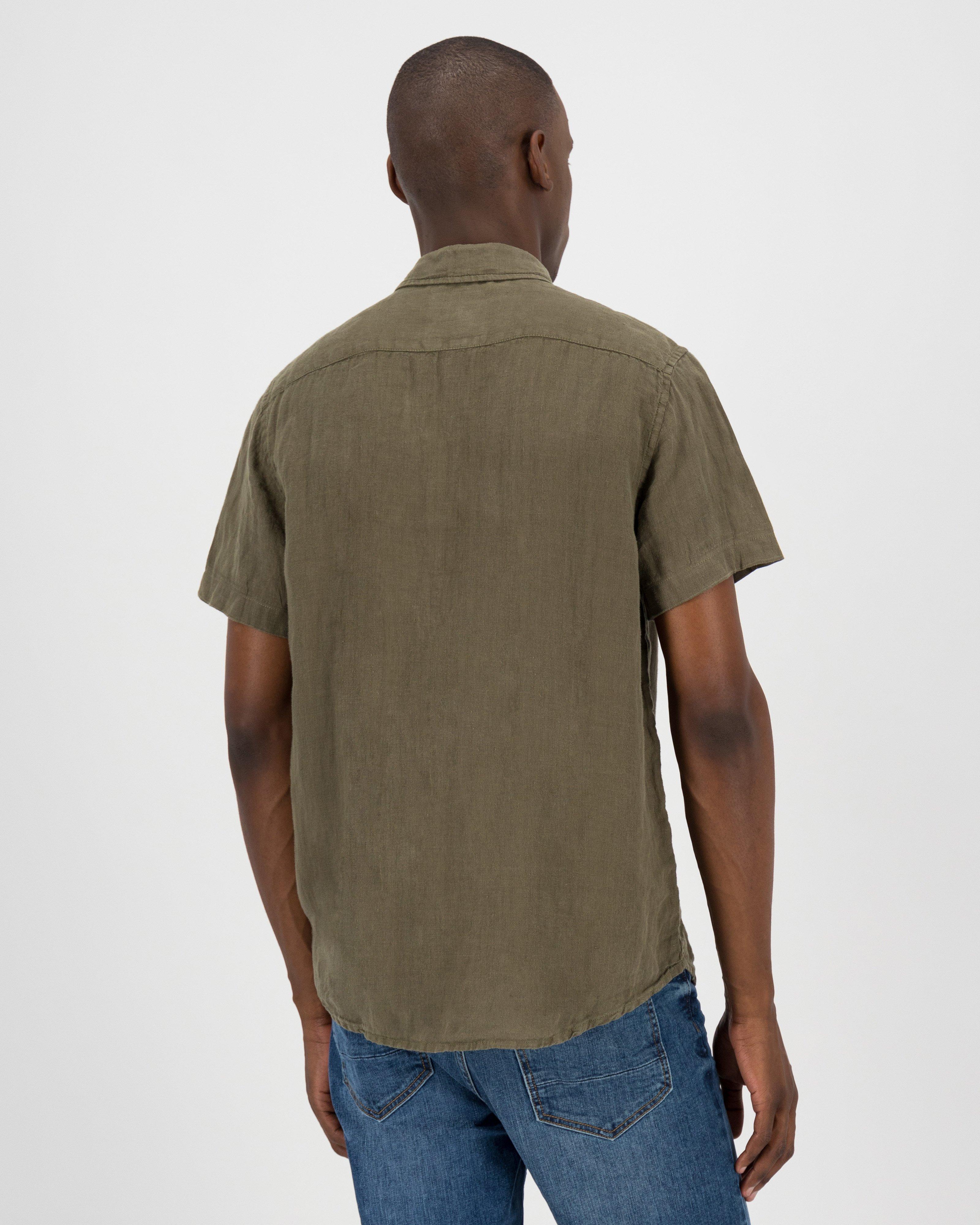 Old Khaki Men's Lou Linen Shirt -  Olive