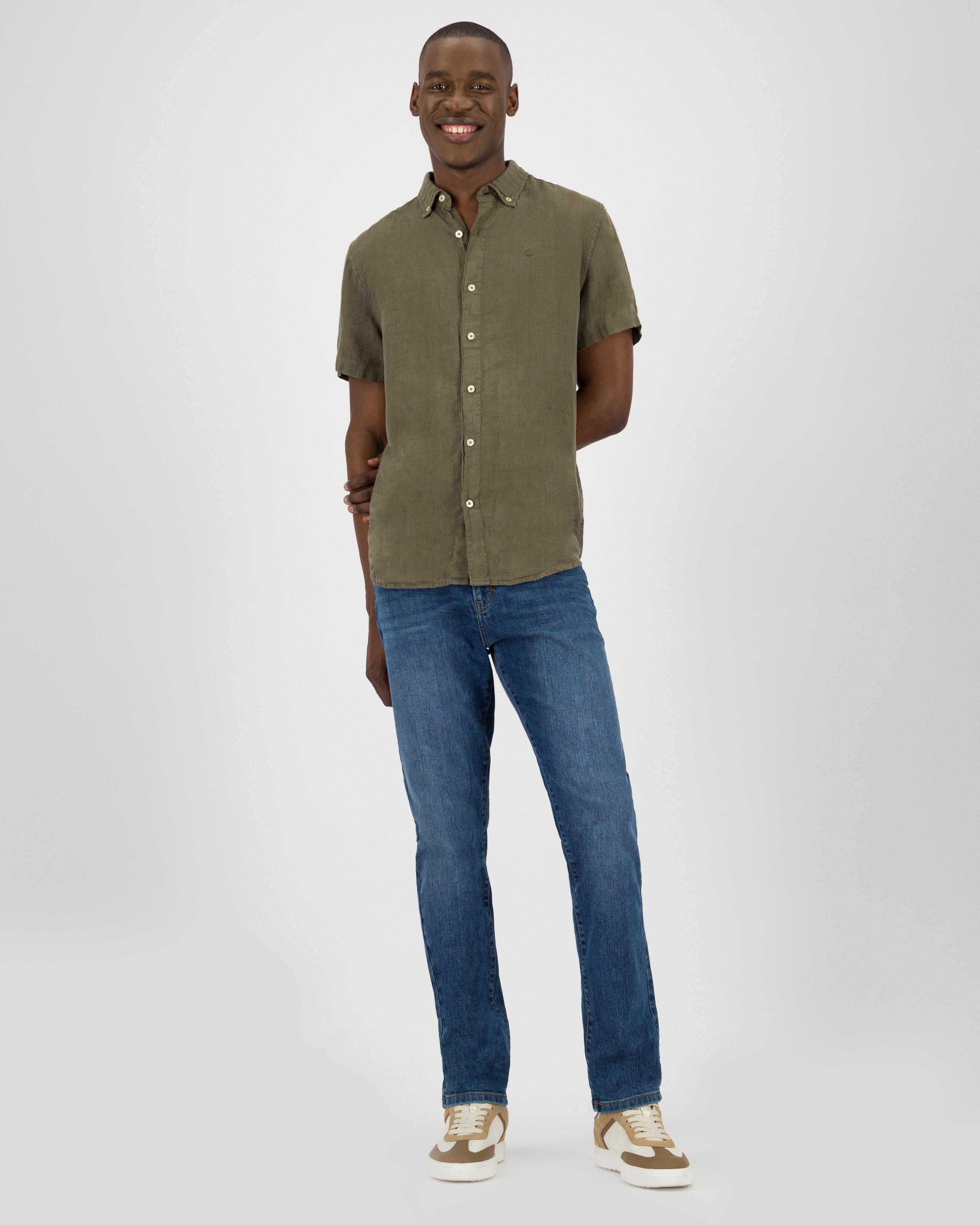 Old Khaki Men's Lou Linen Shirt -  Olive