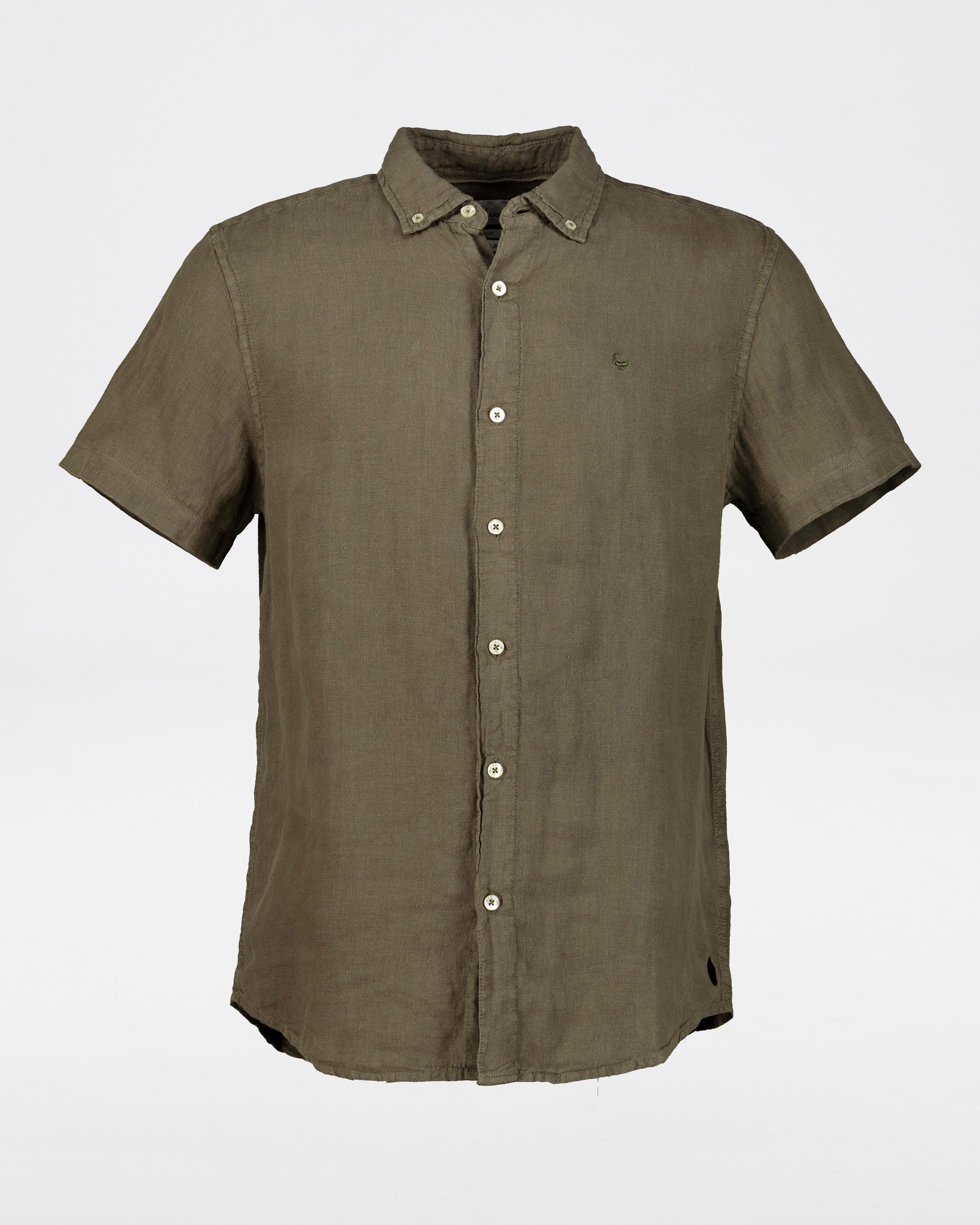 Old Khaki Men's Lou Linen Shirt -  Olive