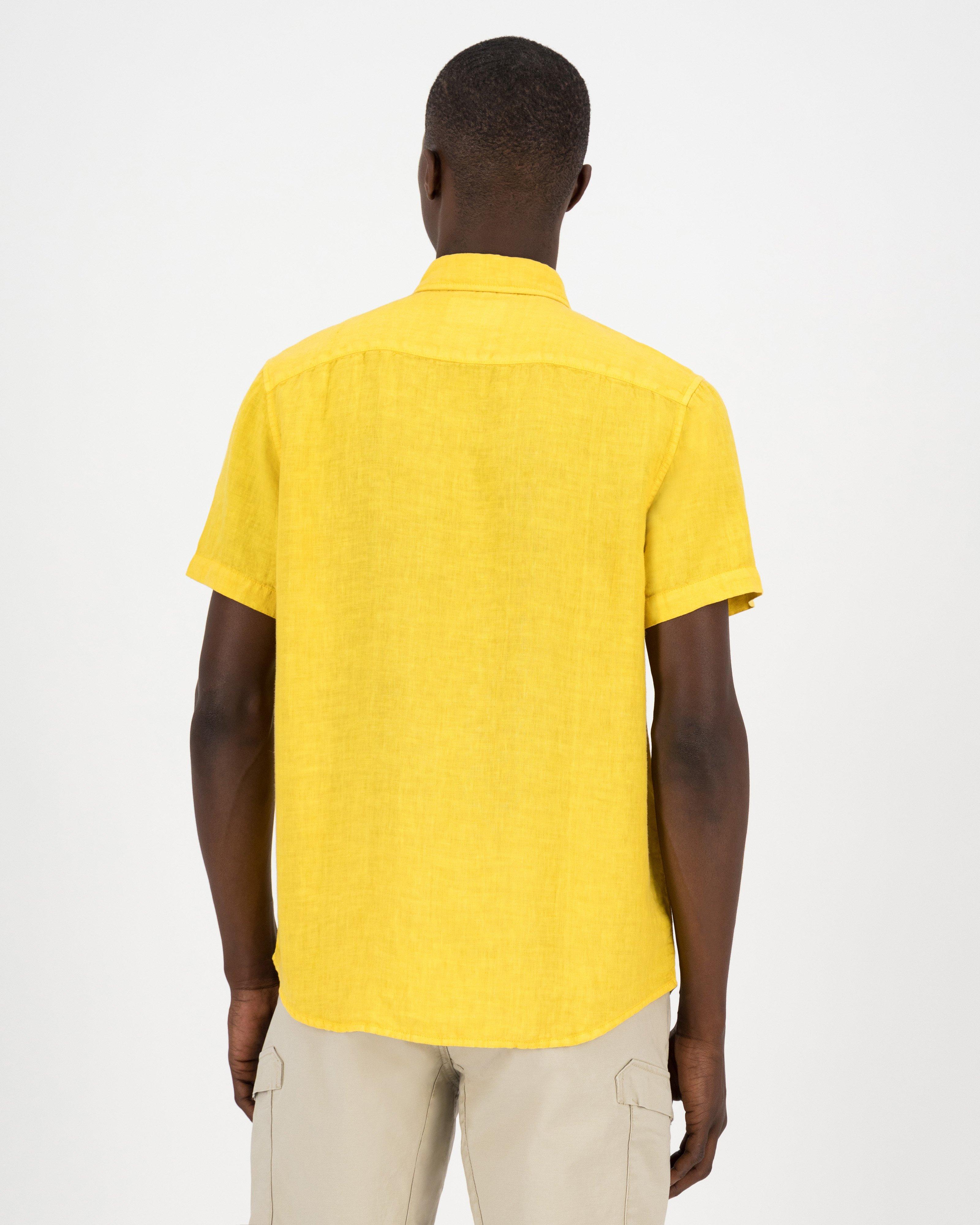 Old Khaki Men's Lou Linen Shirt -  Yellow