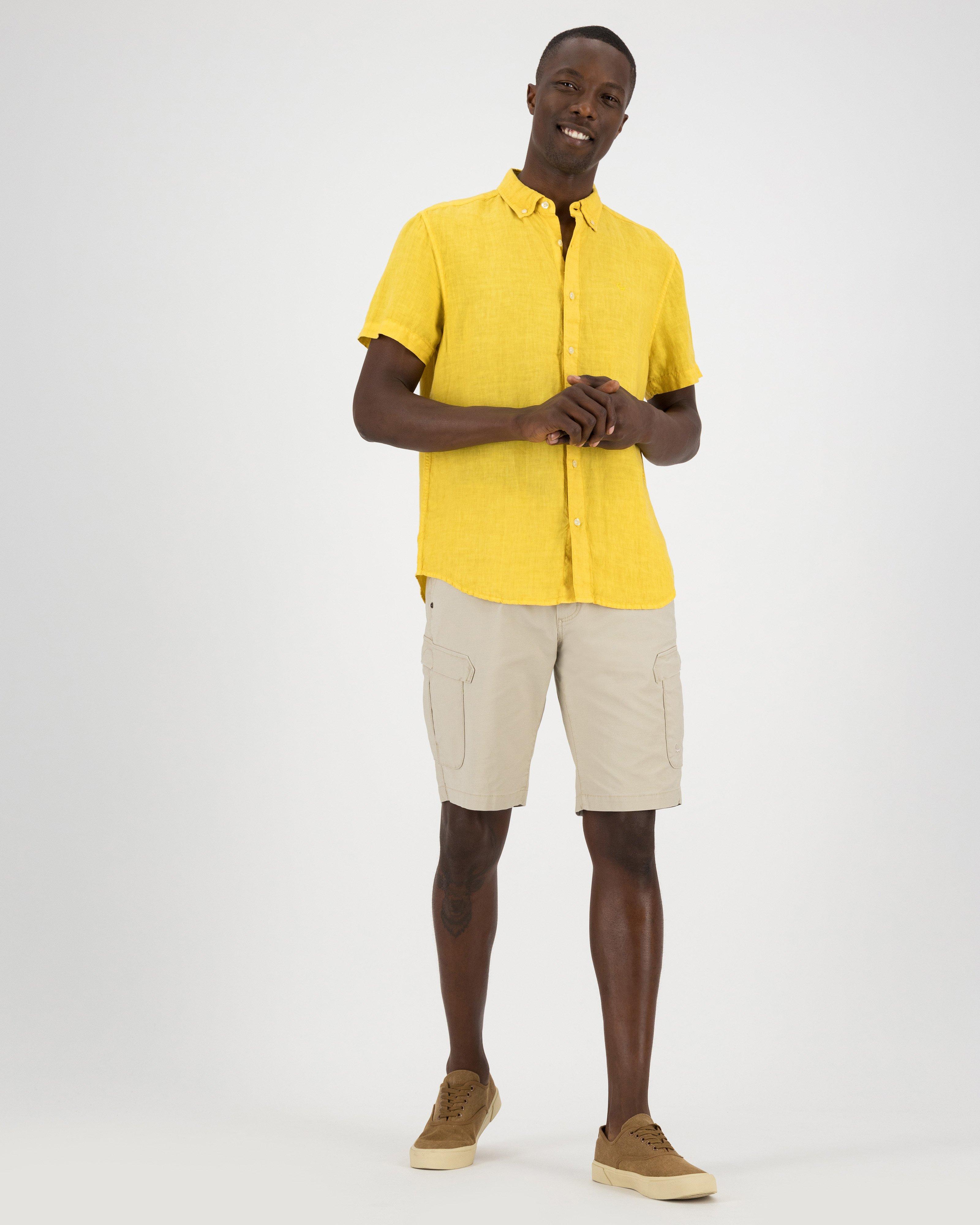 Old Khaki Men's Lou Linen Shirt -  Yellow