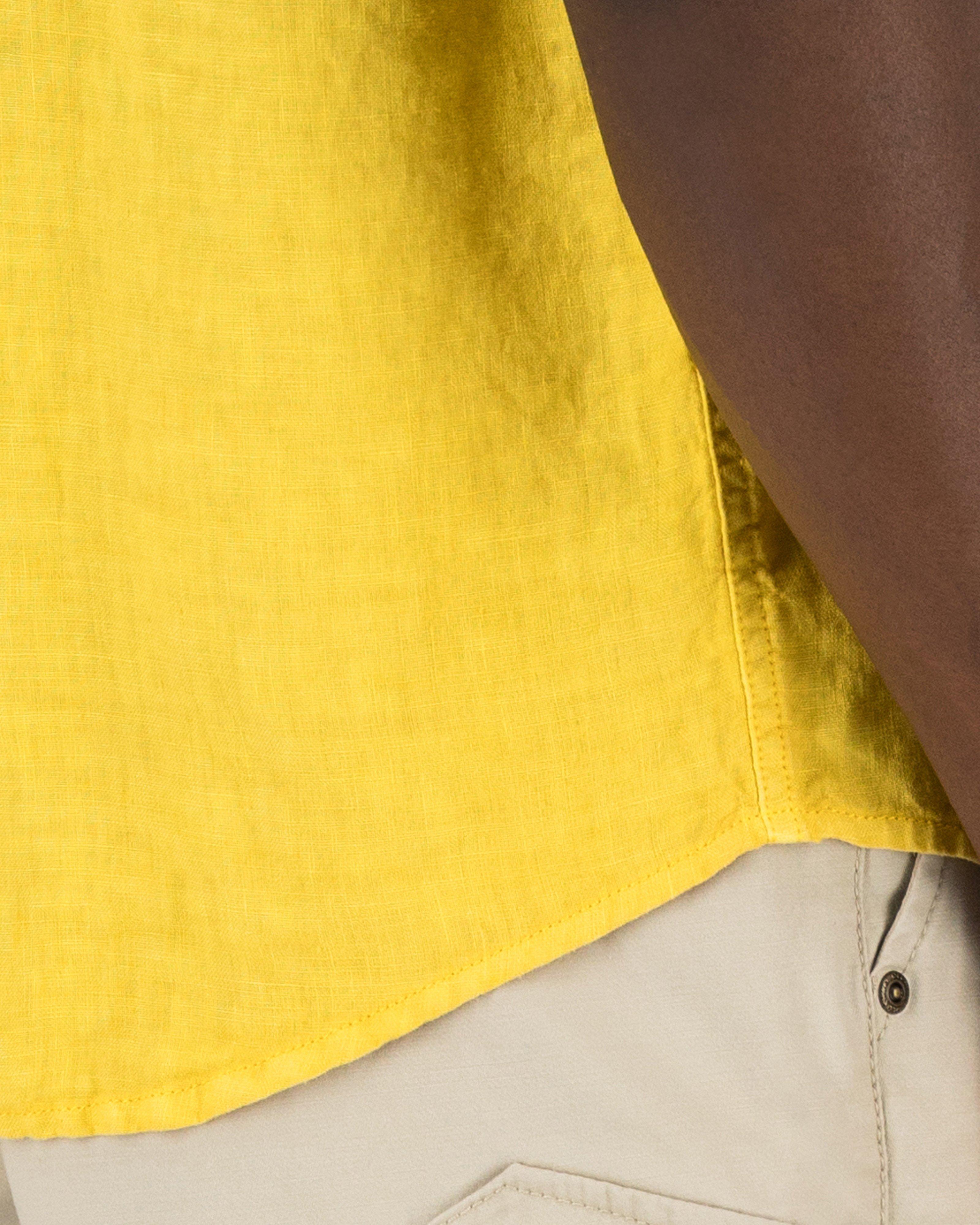 Old Khaki Men's Lou Linen Shirt -  Yellow