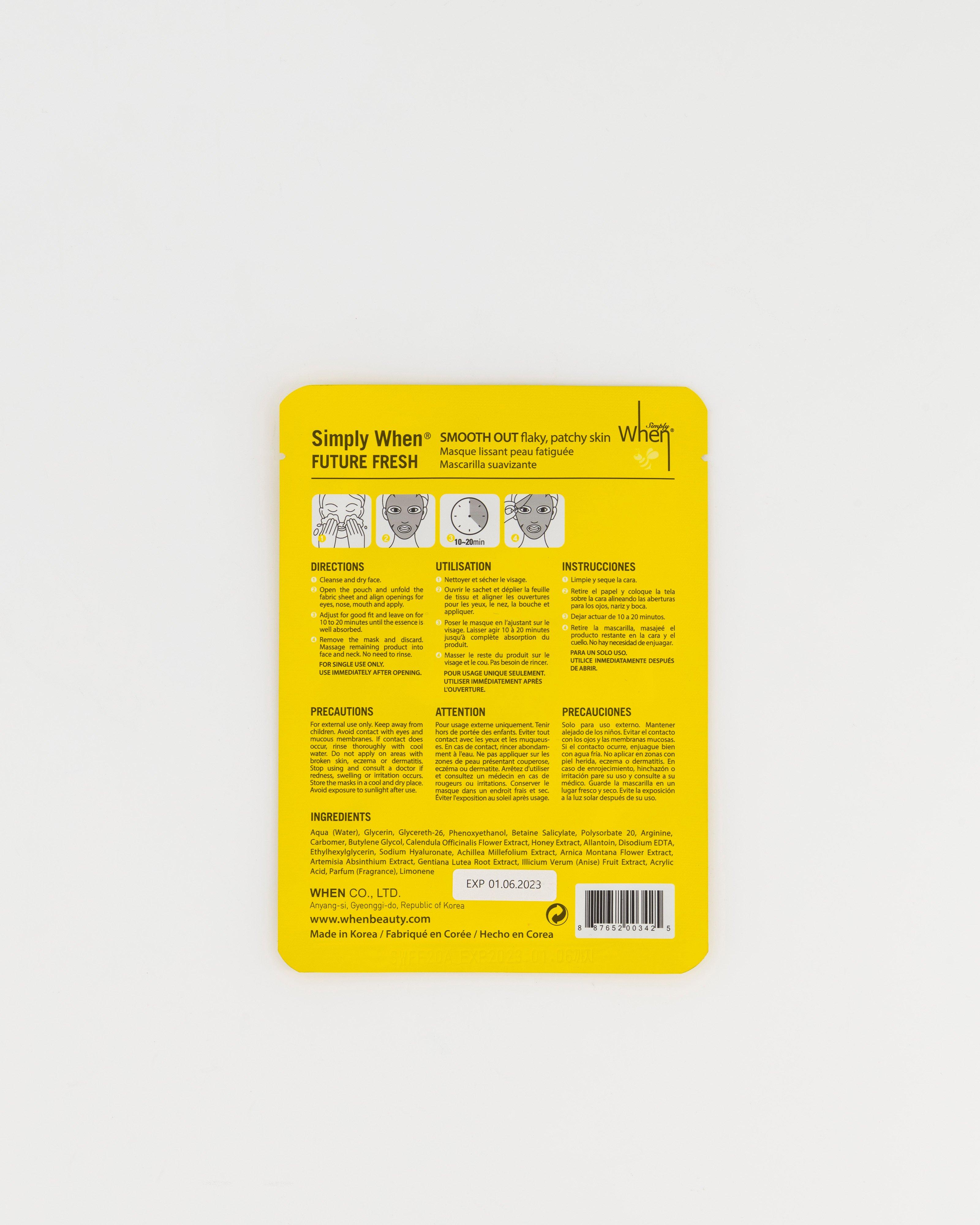Simply When Future Fresh Smooth Out Sheet Mask -  Yellow