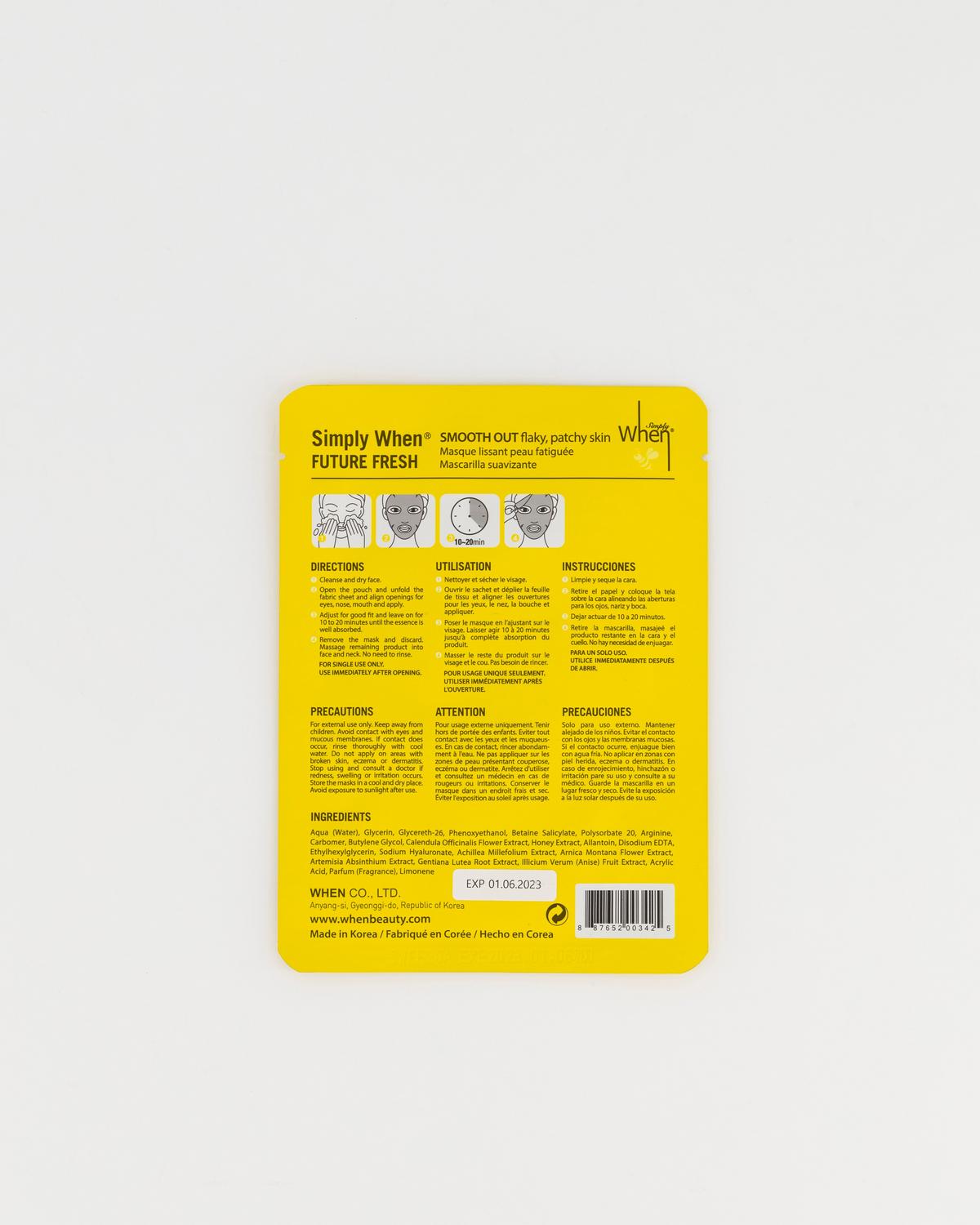 Simply When Future Fresh Smooth Out Sheet Mask -  Yellow