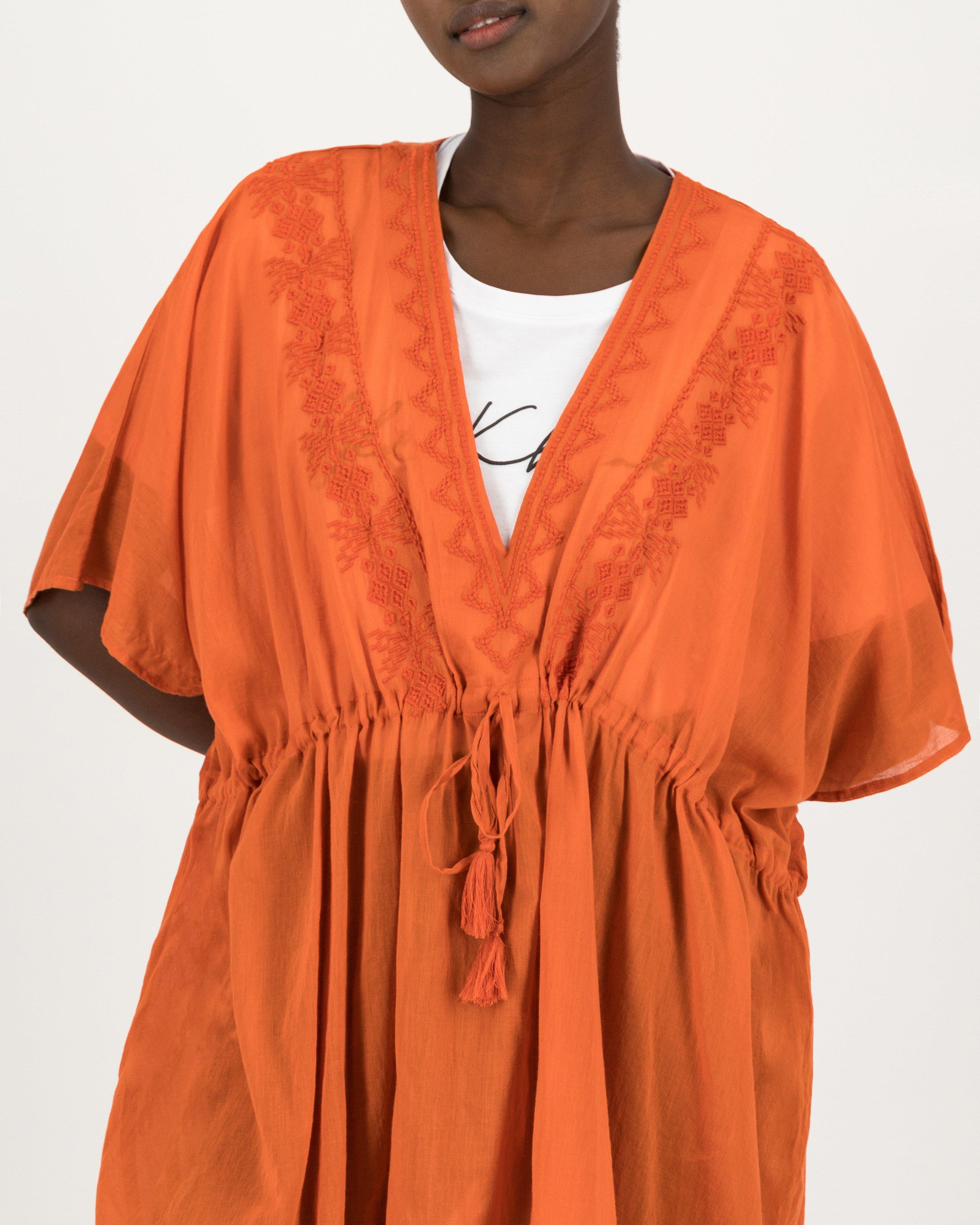 Women's Shani Embroidered Kimono -  Coral