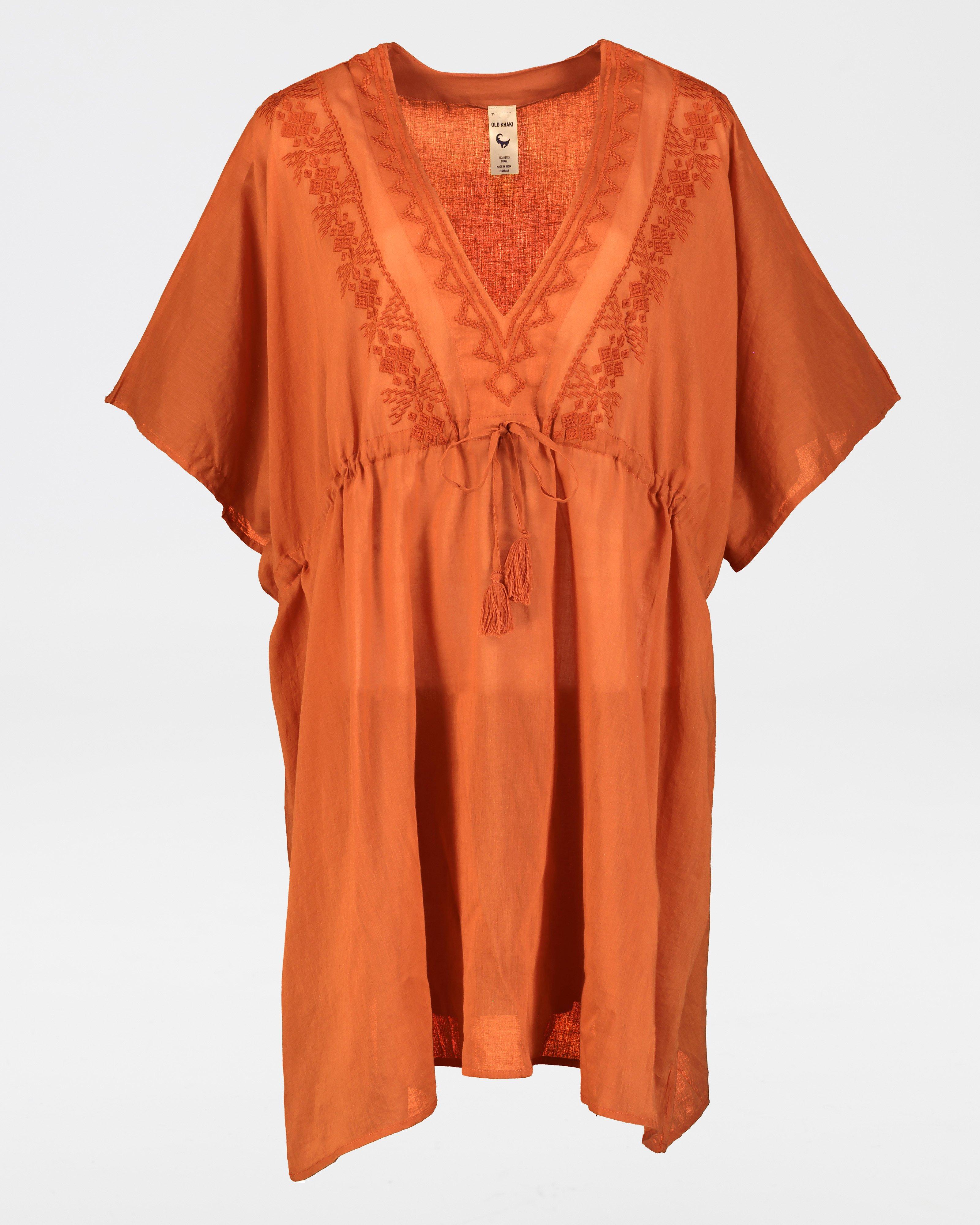 Women's Shani Embroidered Kimono -  Coral