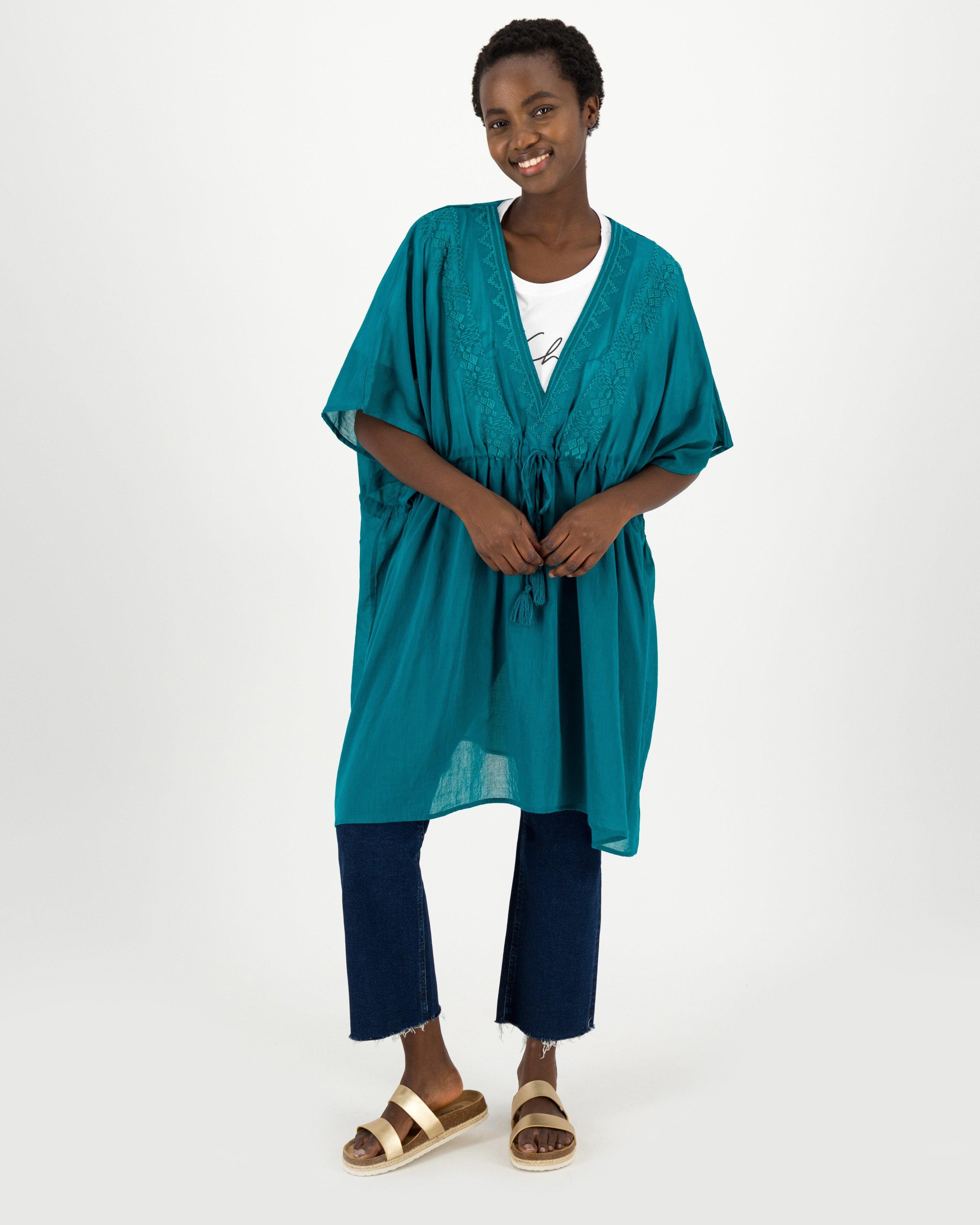 Women's Shani Embroidered Kimono -  Green