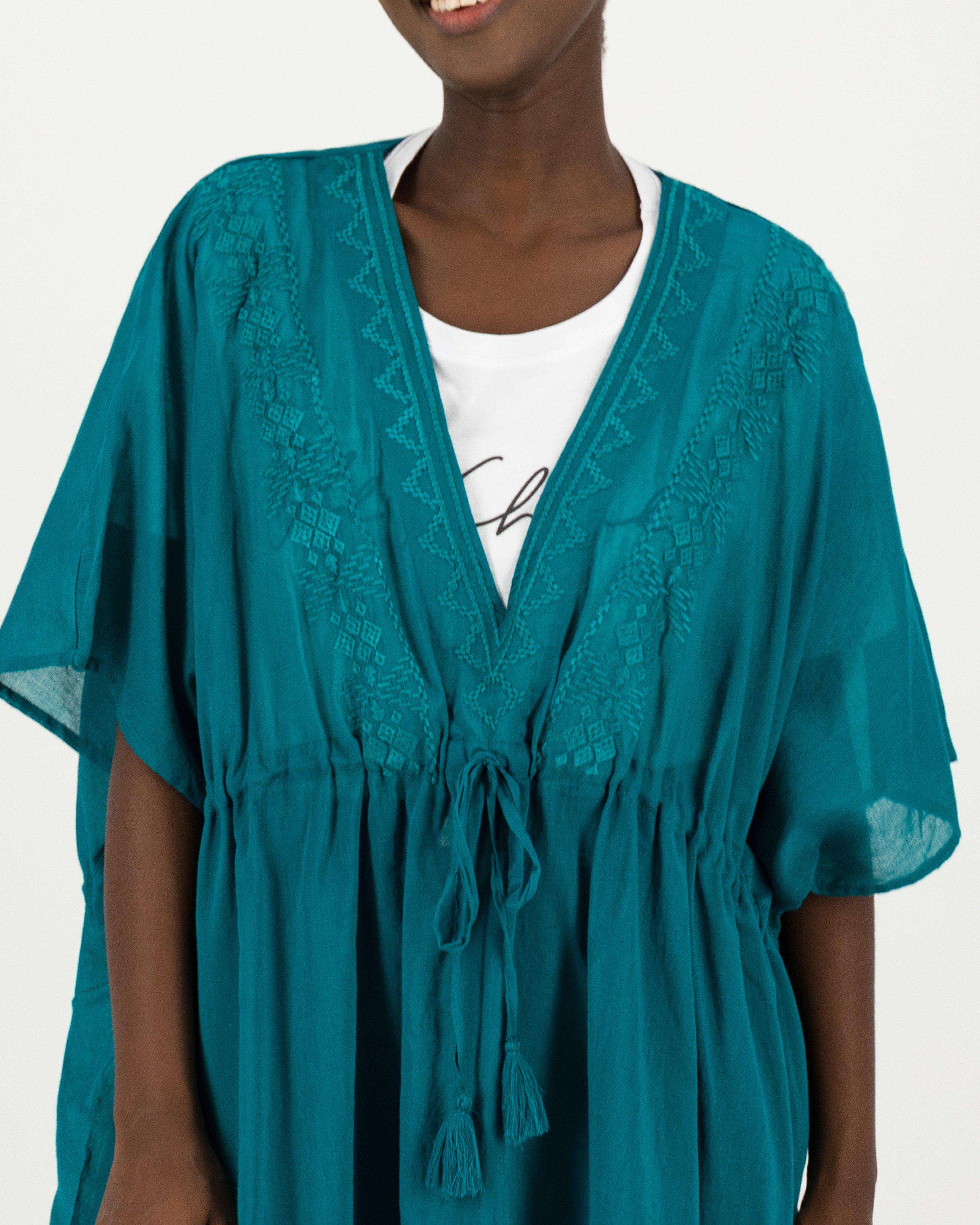 Women's Shani Embroidered Kimono -  Green