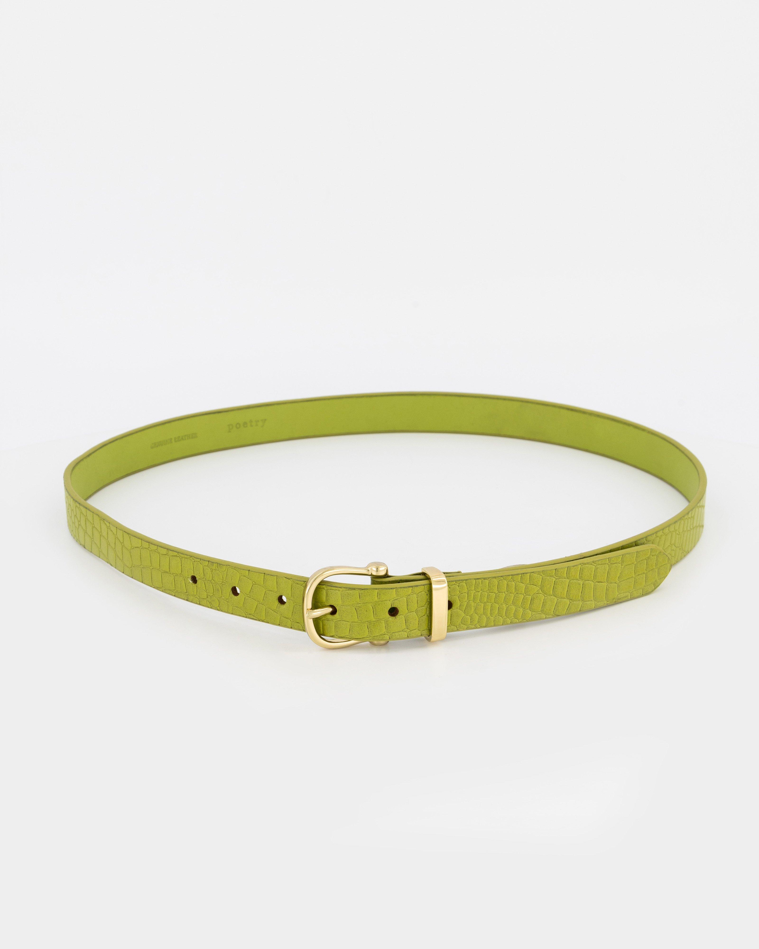 Brooklyn Croc Belt -  Light Green