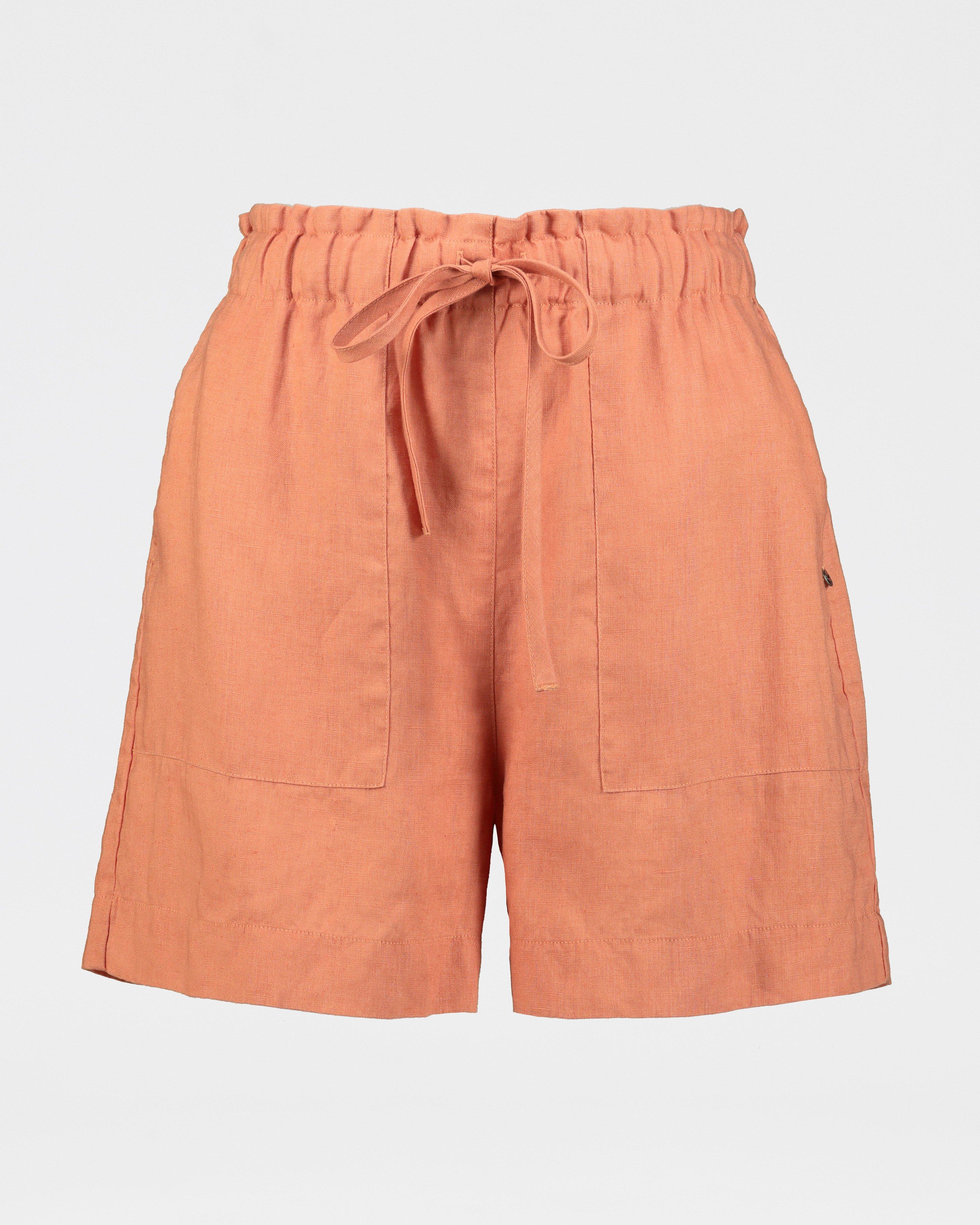 Amber Linen Shorts -  Rust