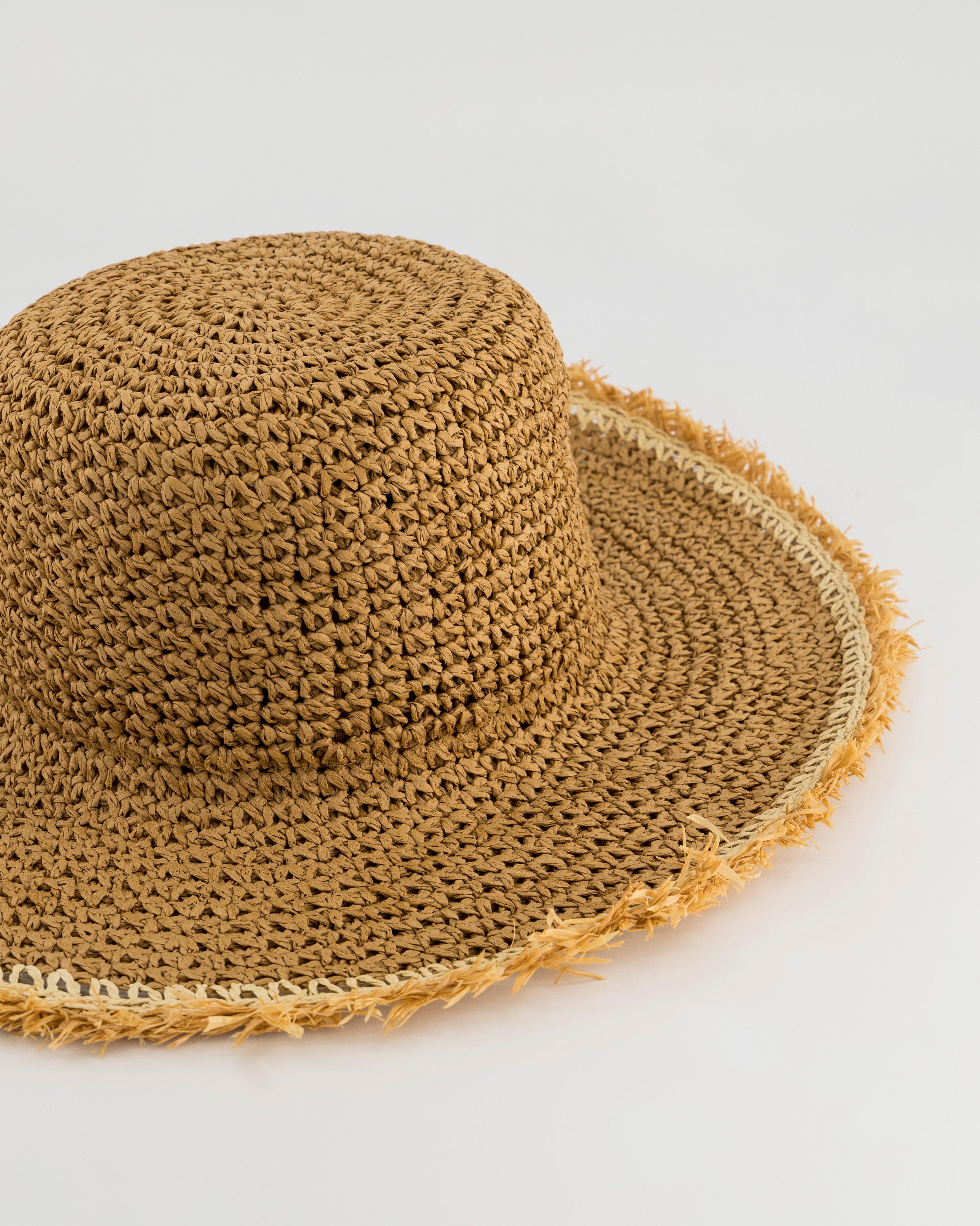 Tyra Delicate Straw Bucket Hat Old Khaki