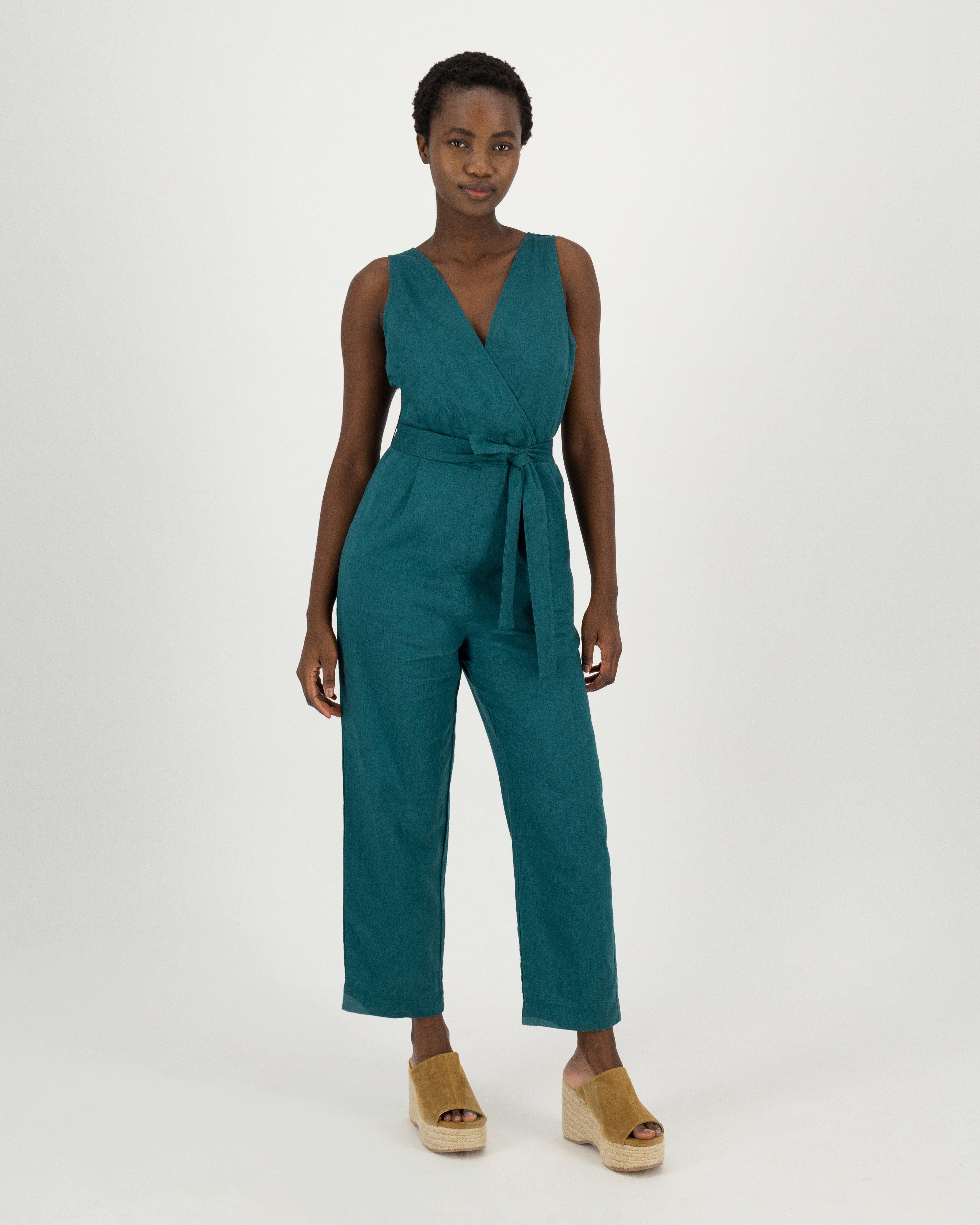 Khaki sales wrap jumpsuit