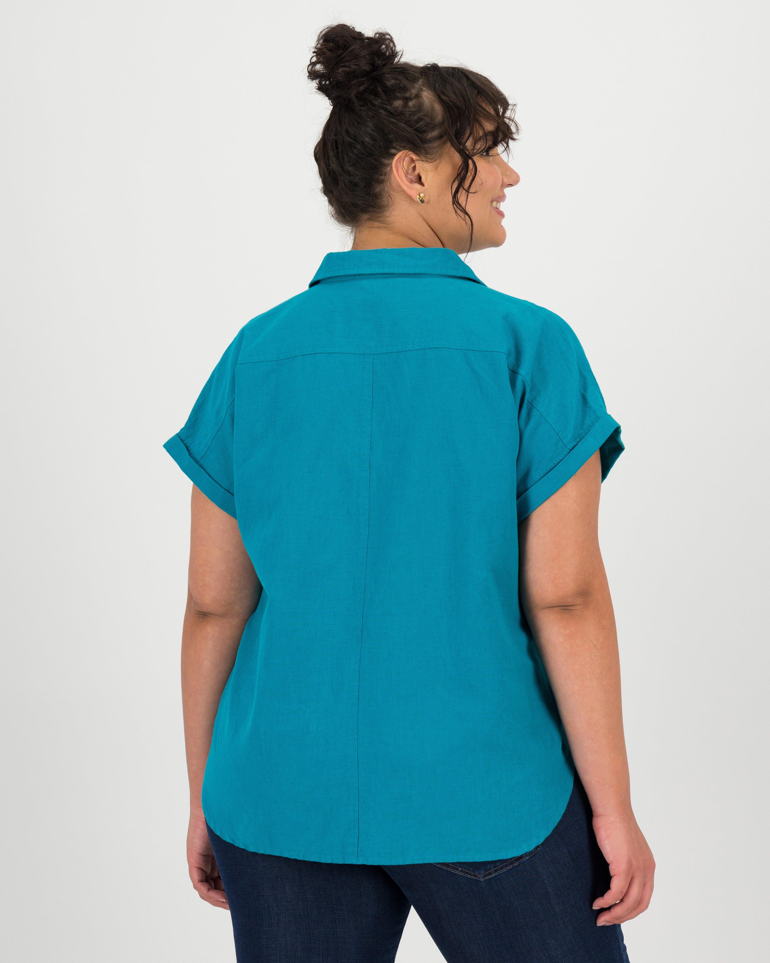 Women’s Keely Linen Shirt -  Teal