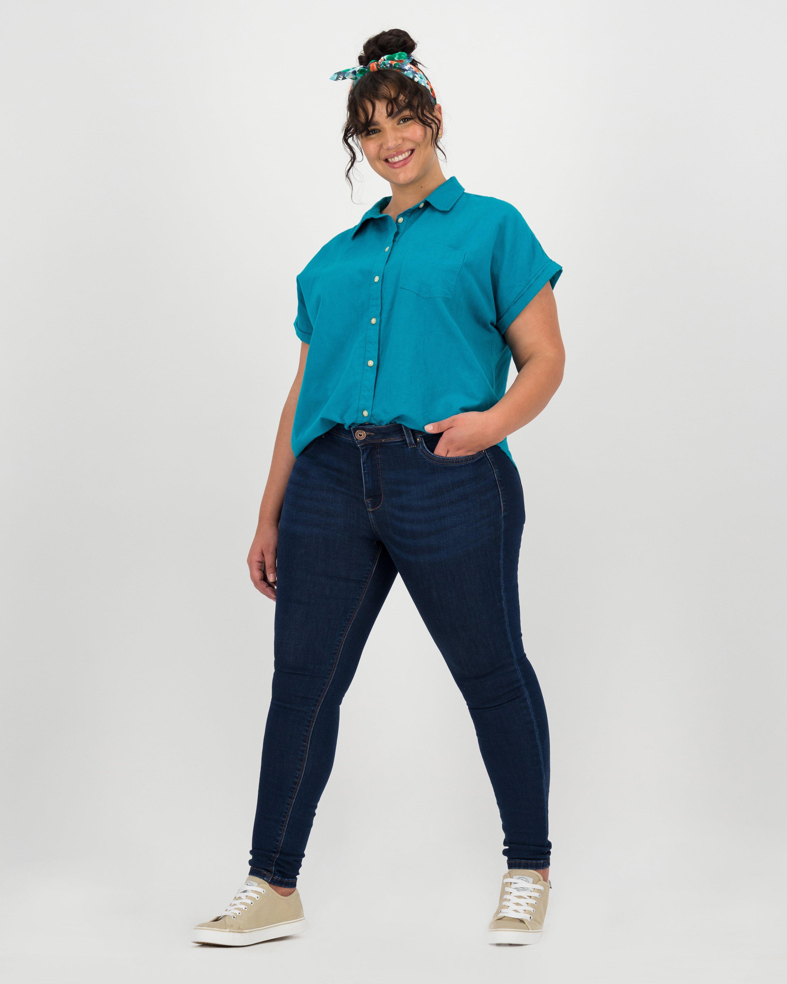 Women’s Keely Linen Shirt -  Teal