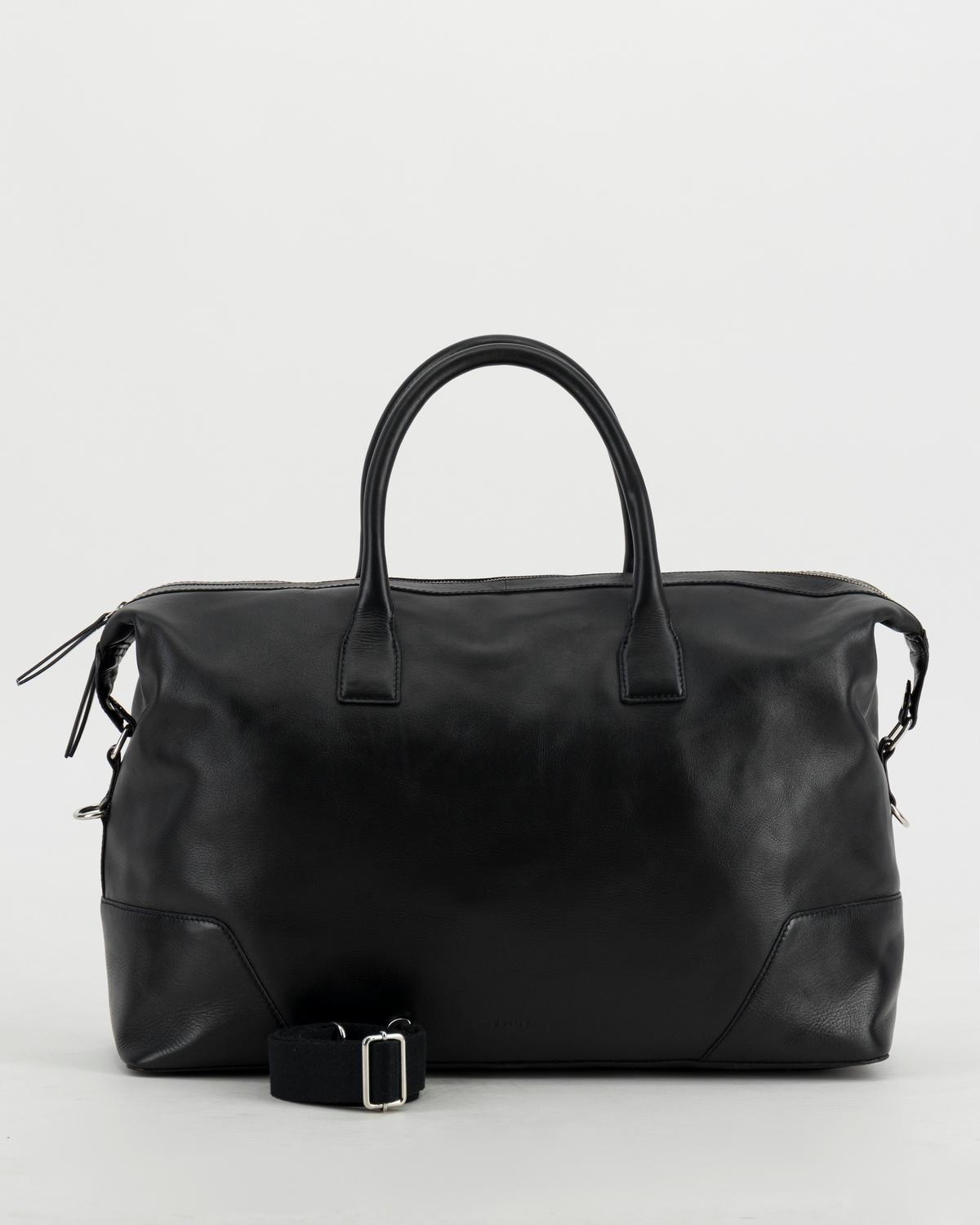Ches Leather Weekender -  Black