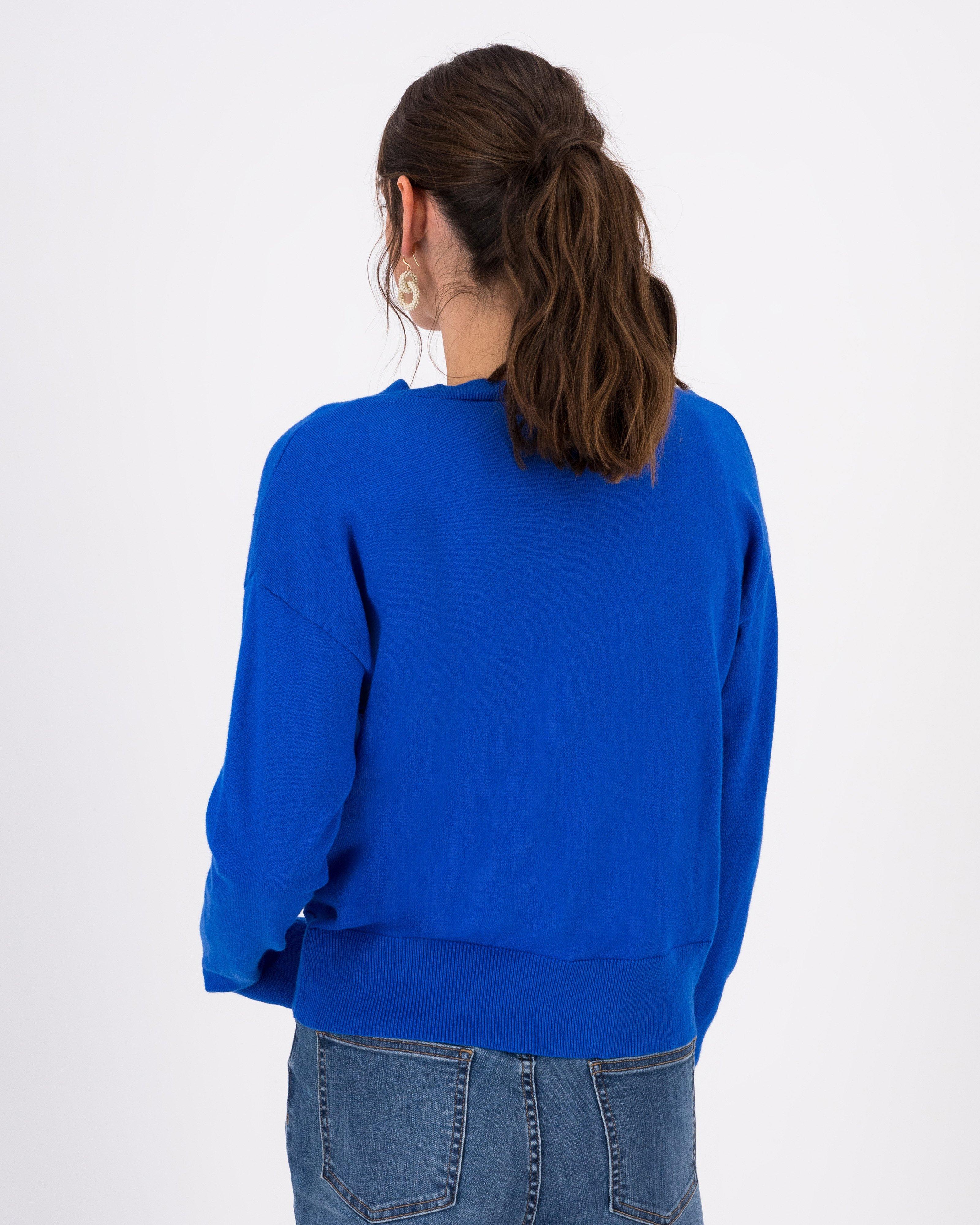 Grace Scalloped Cardigan -  Mid Blue