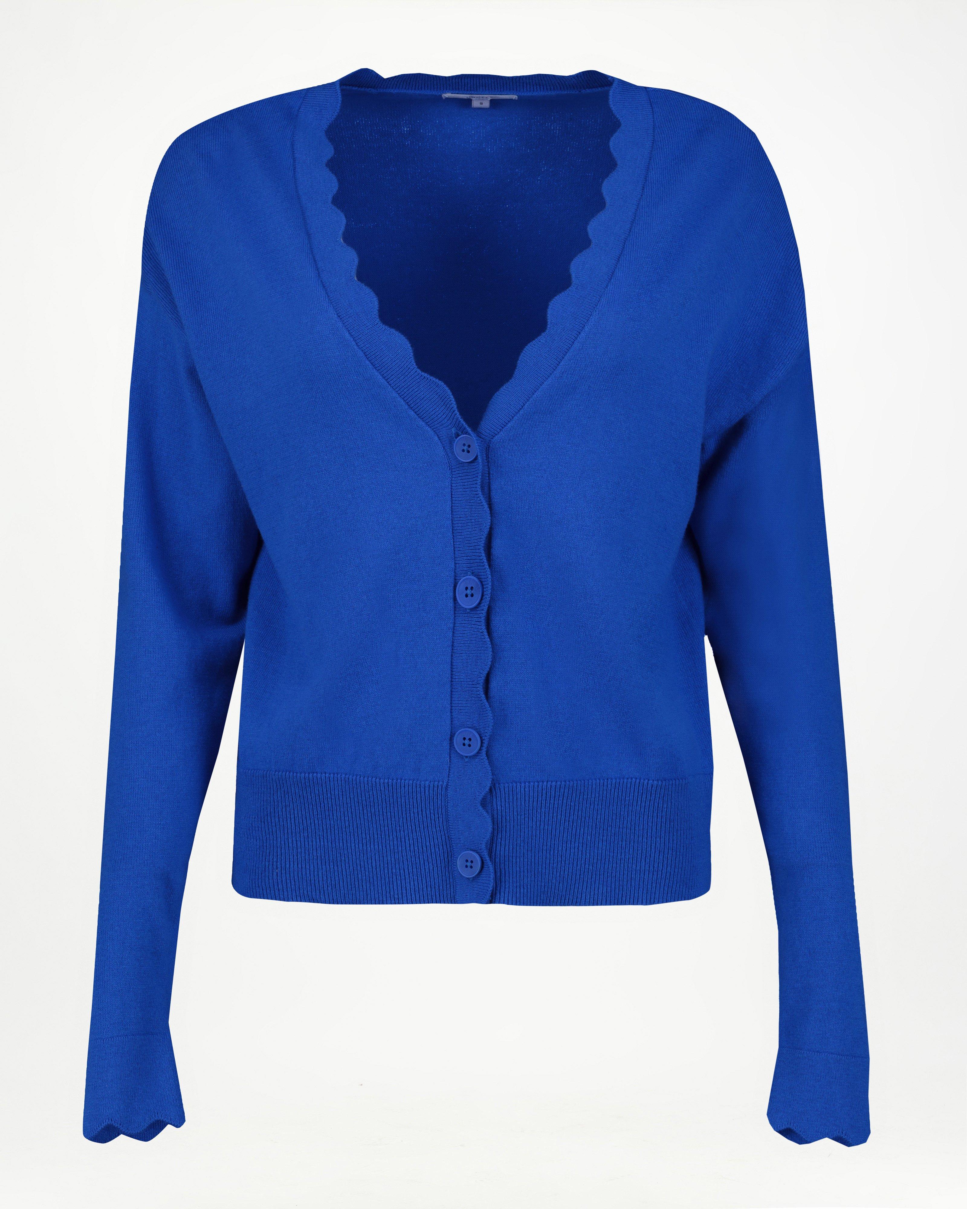 Grace Scalloped Cardigan -  Mid Blue