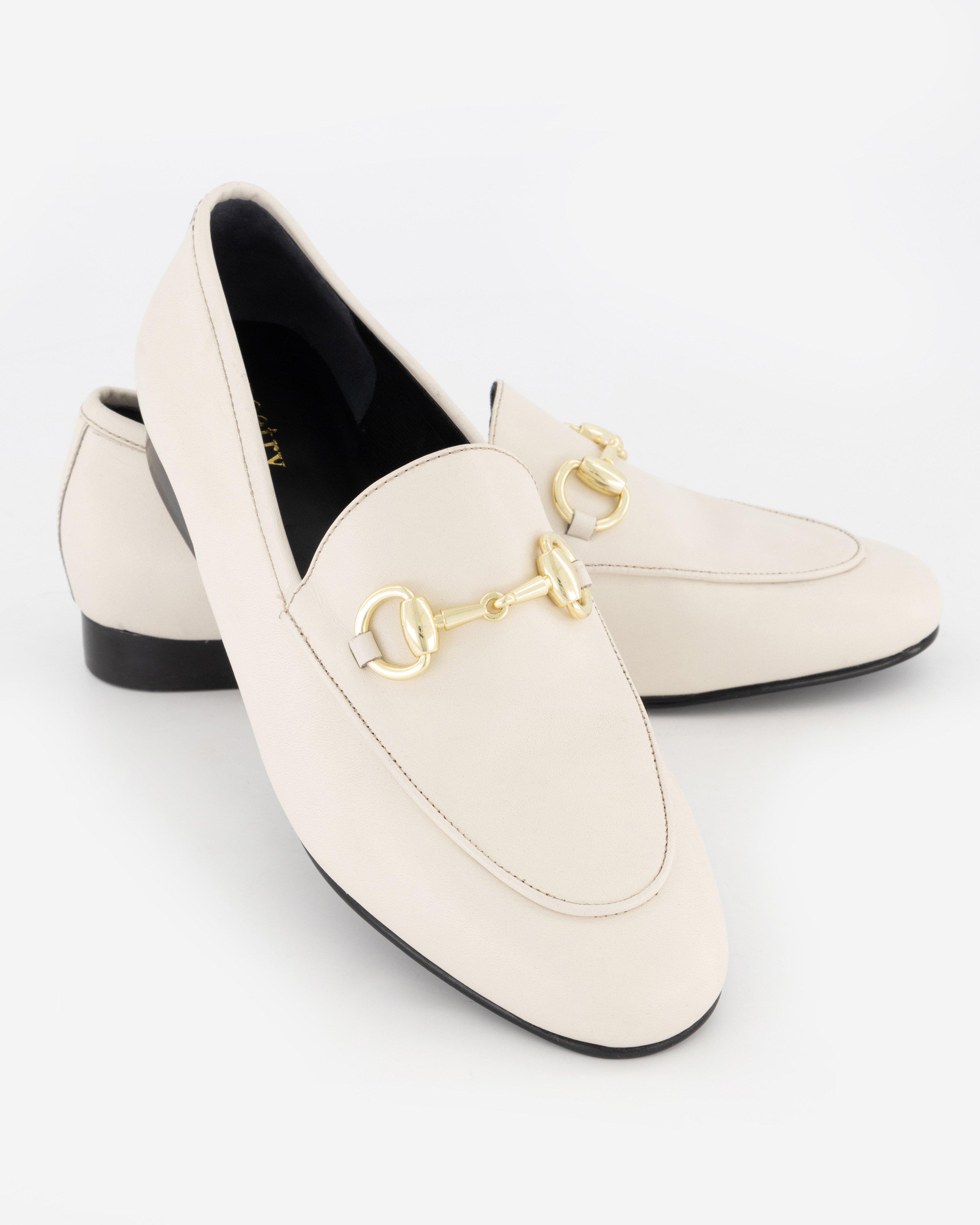 Mindy Leather Loafer -  White
