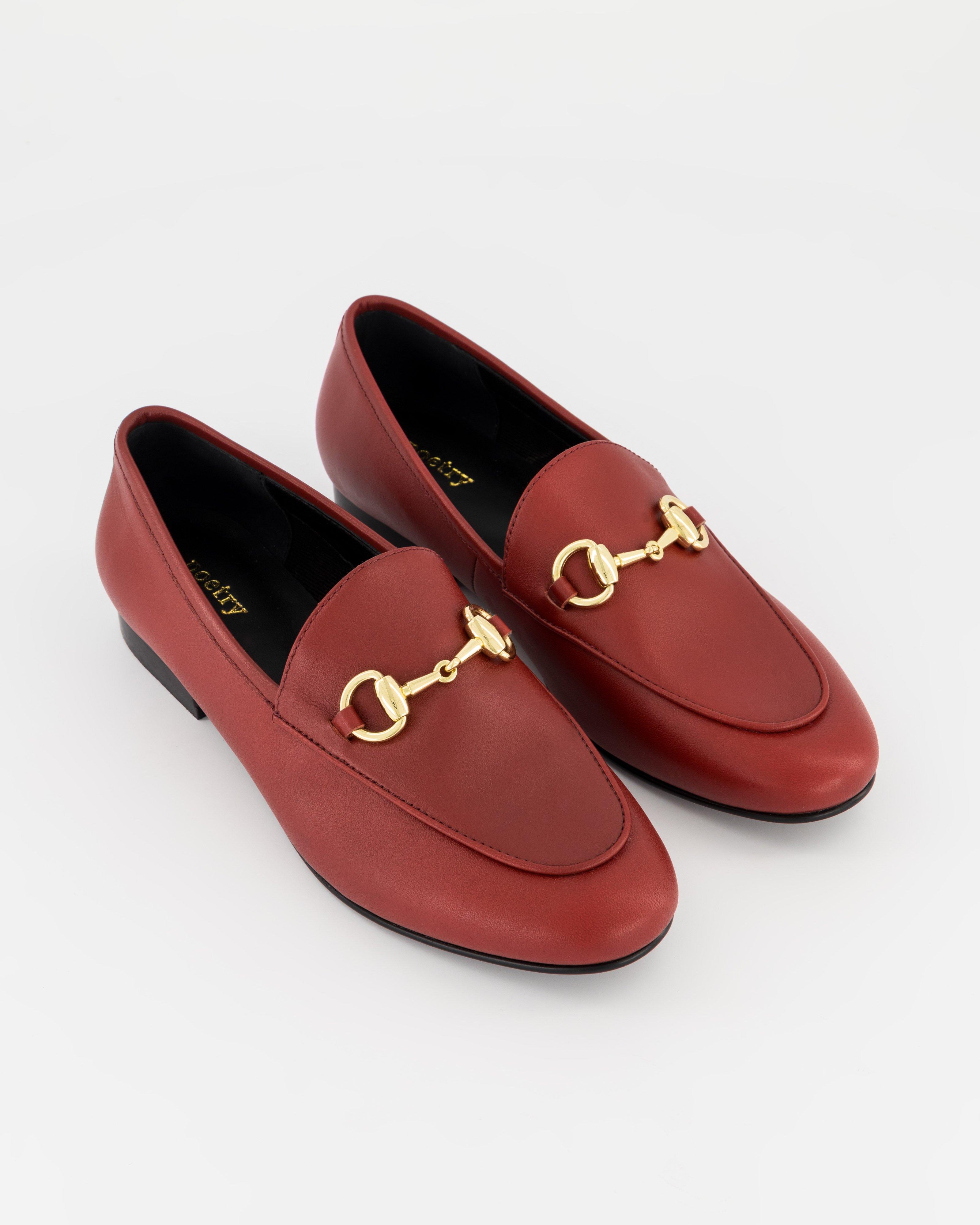 Mindy Leather Loafer -  Burgundy