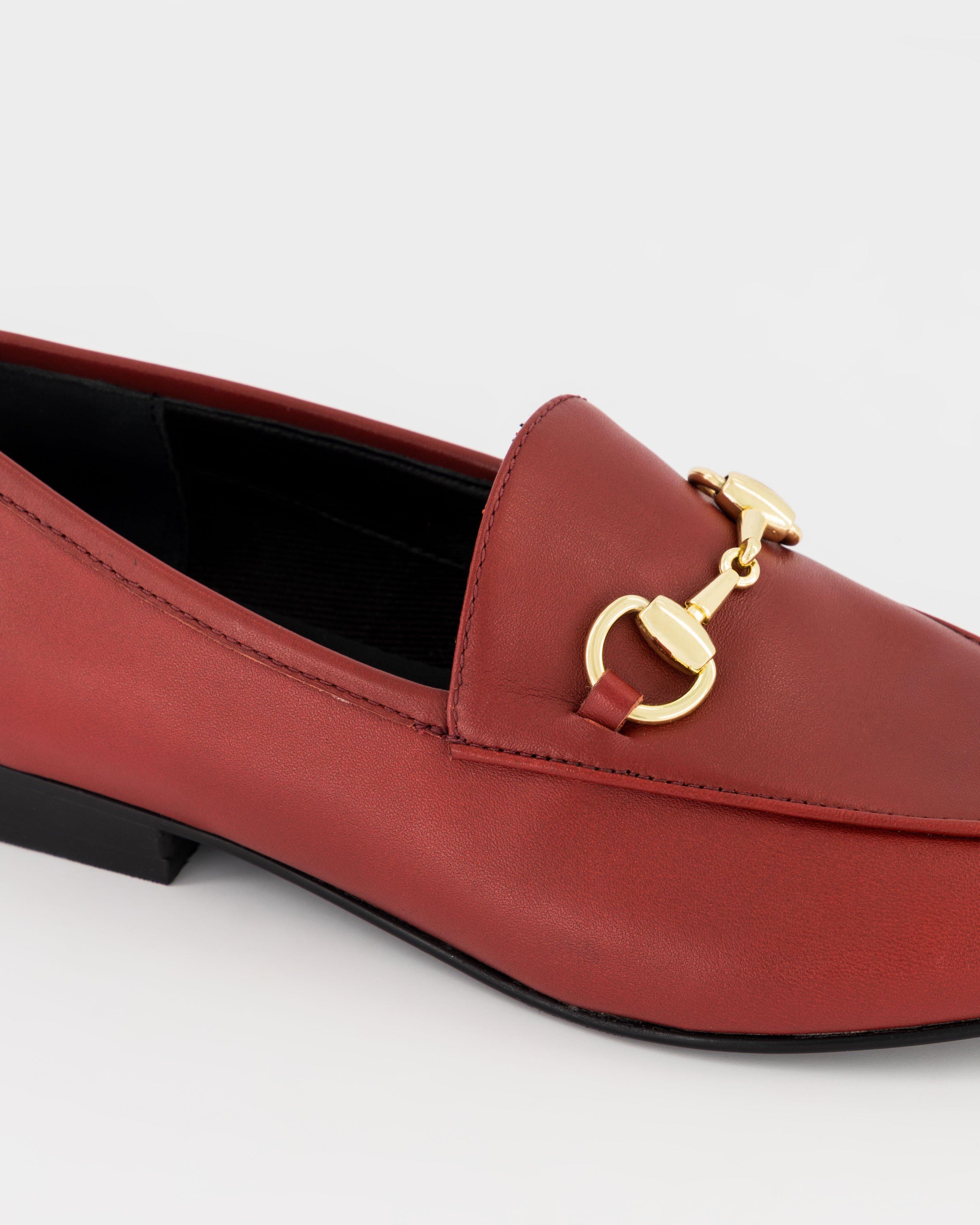 Mindy Leather Loafer -  Burgundy