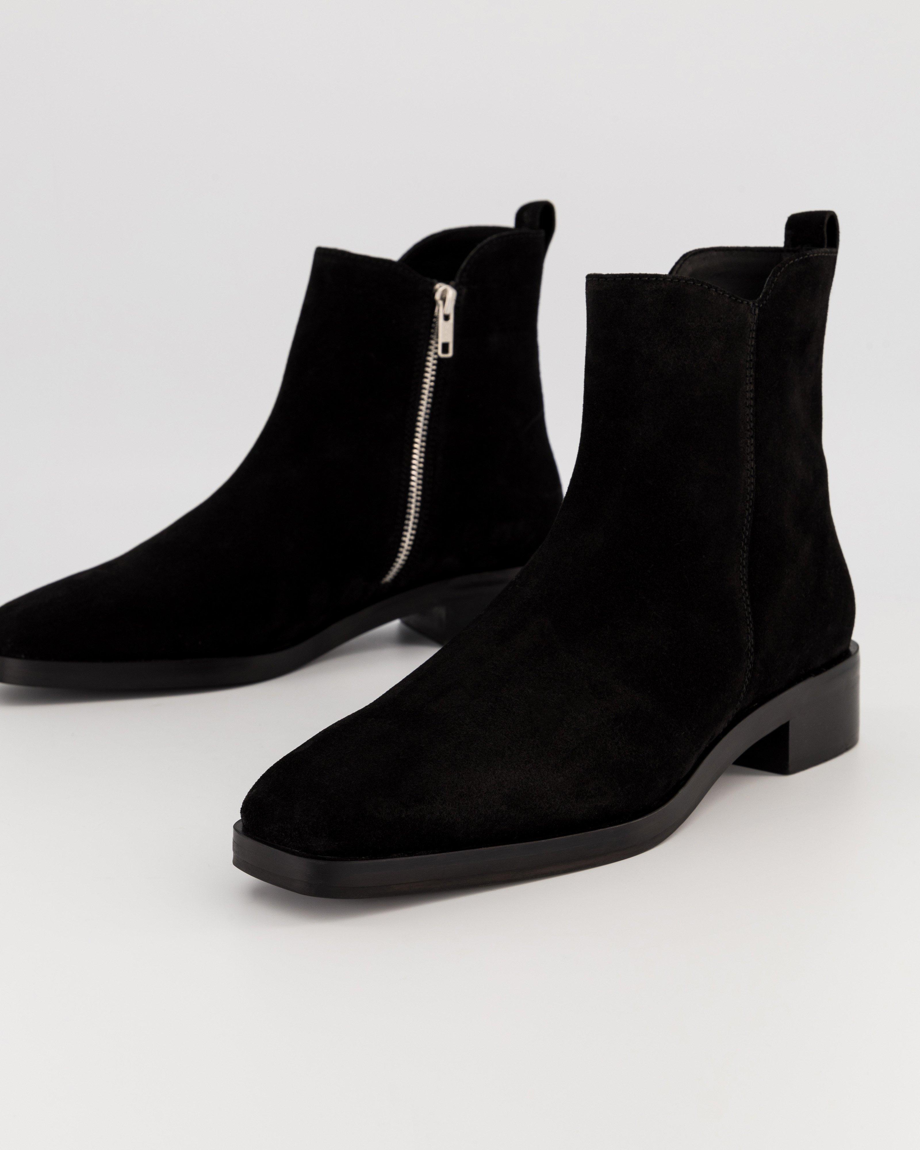 Chi Suede Ankle Boot -  Black