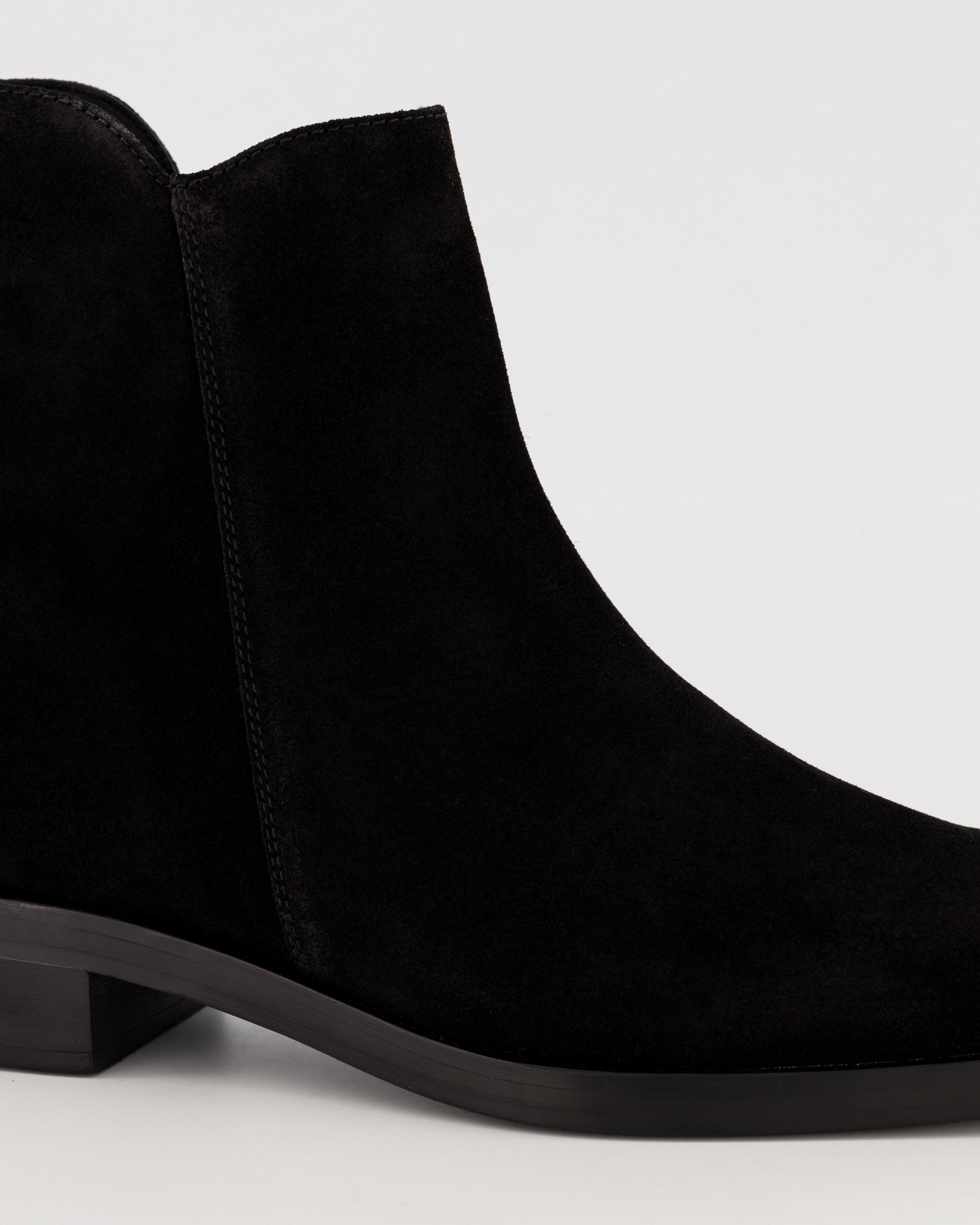 Chi Suede Ankle Boot -  Black