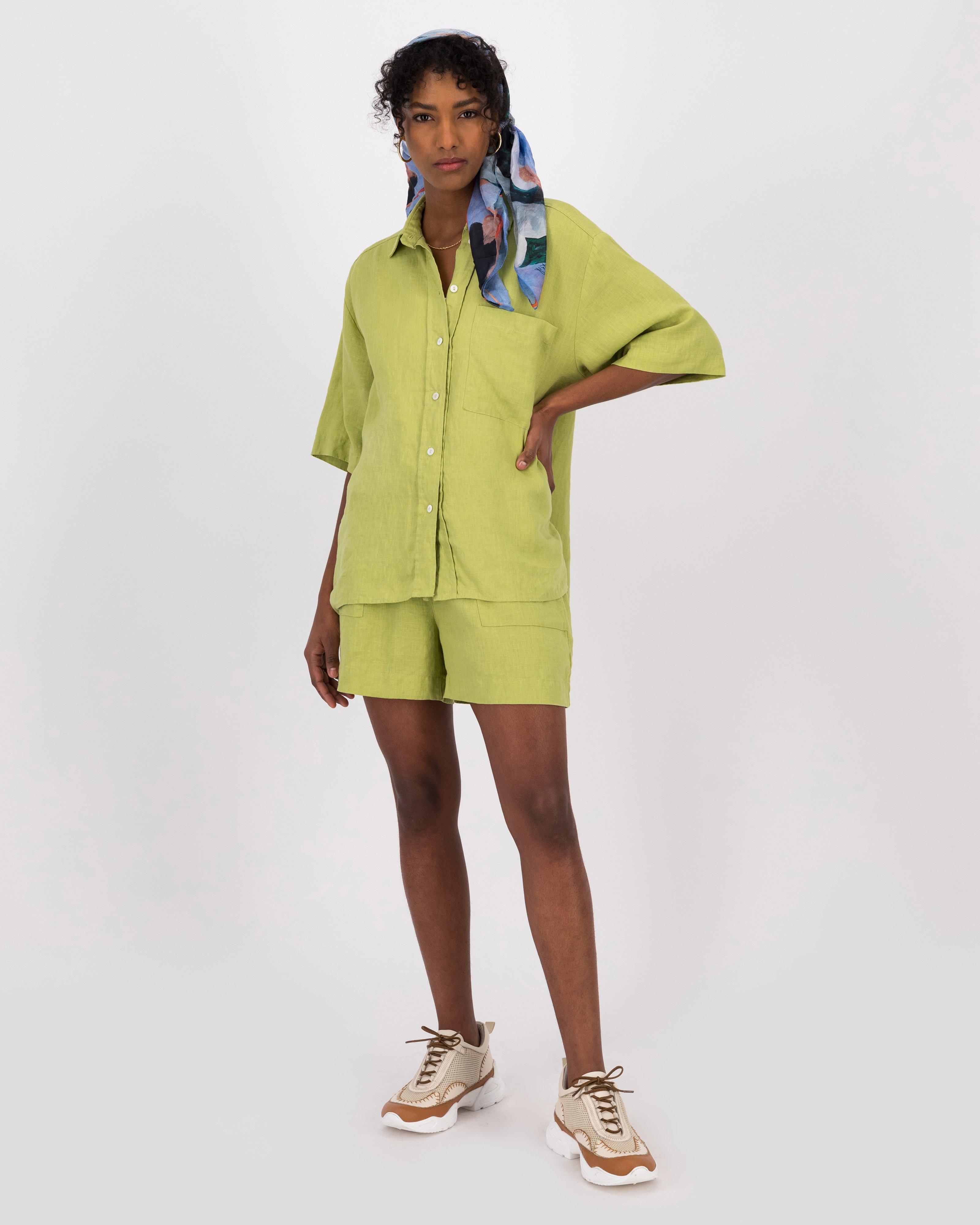 Camryn Linen Shirt -  Pale Green