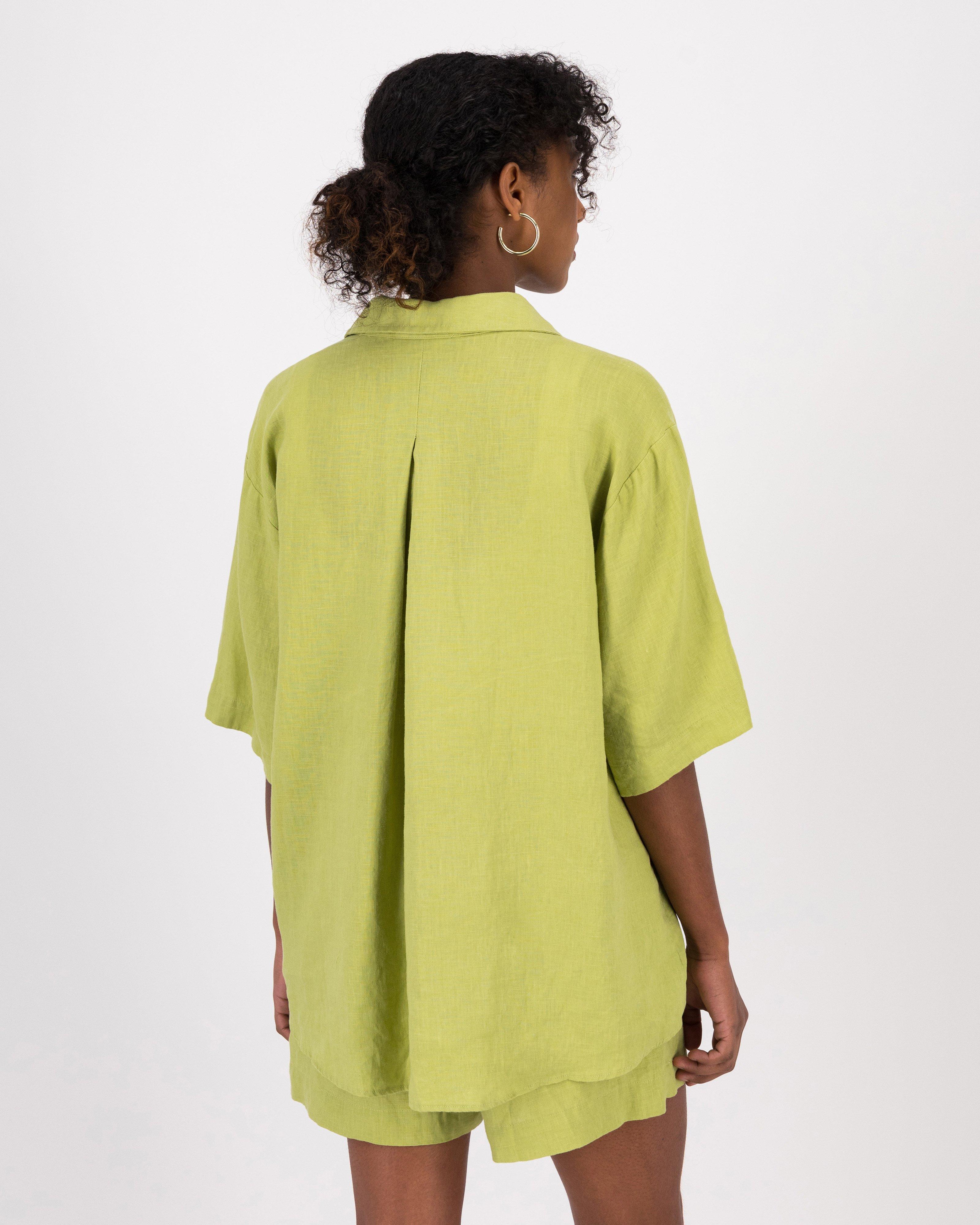 Camryn Linen Shirt -  Pale Green