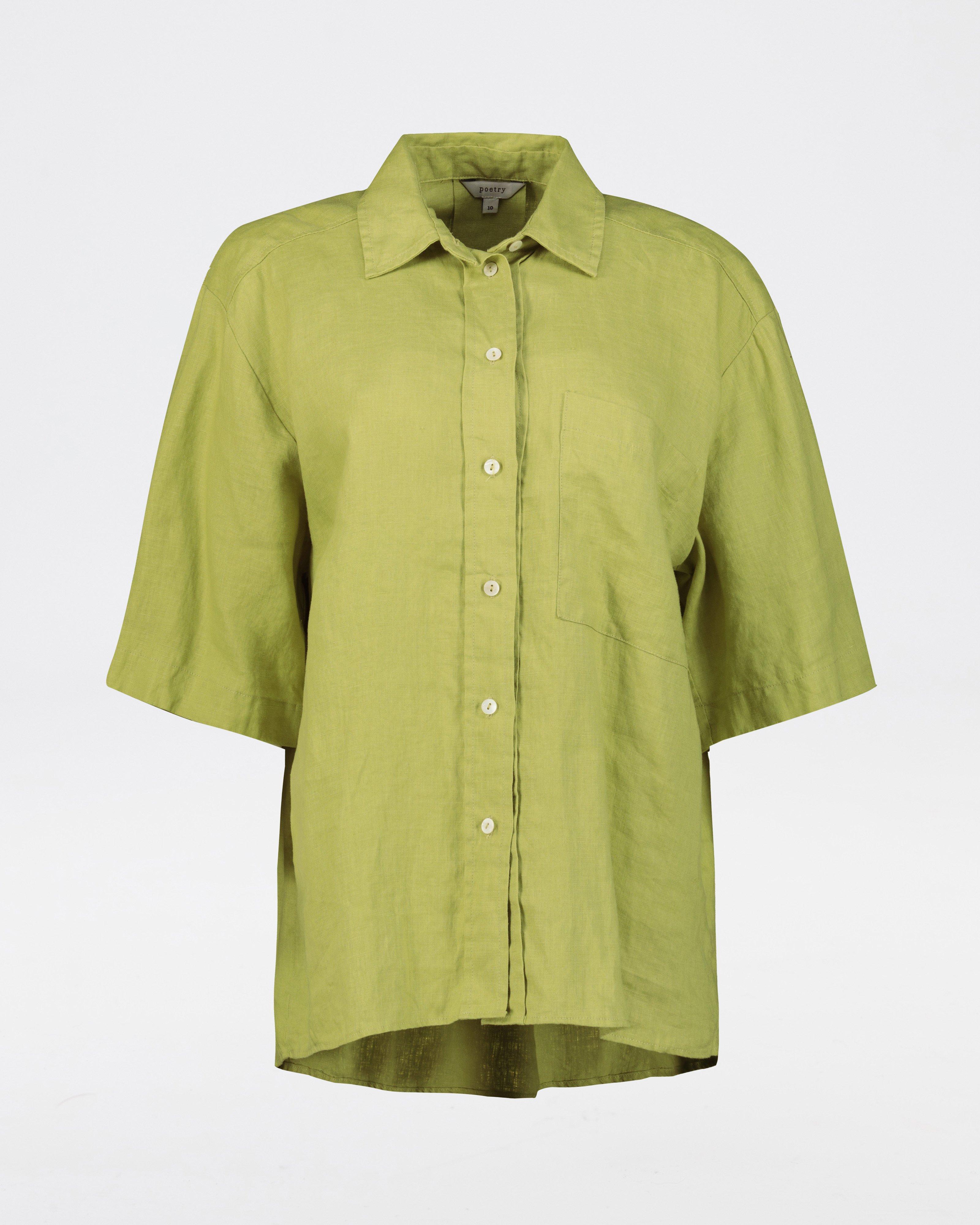 Camryn Linen Shirt -  Pale Green