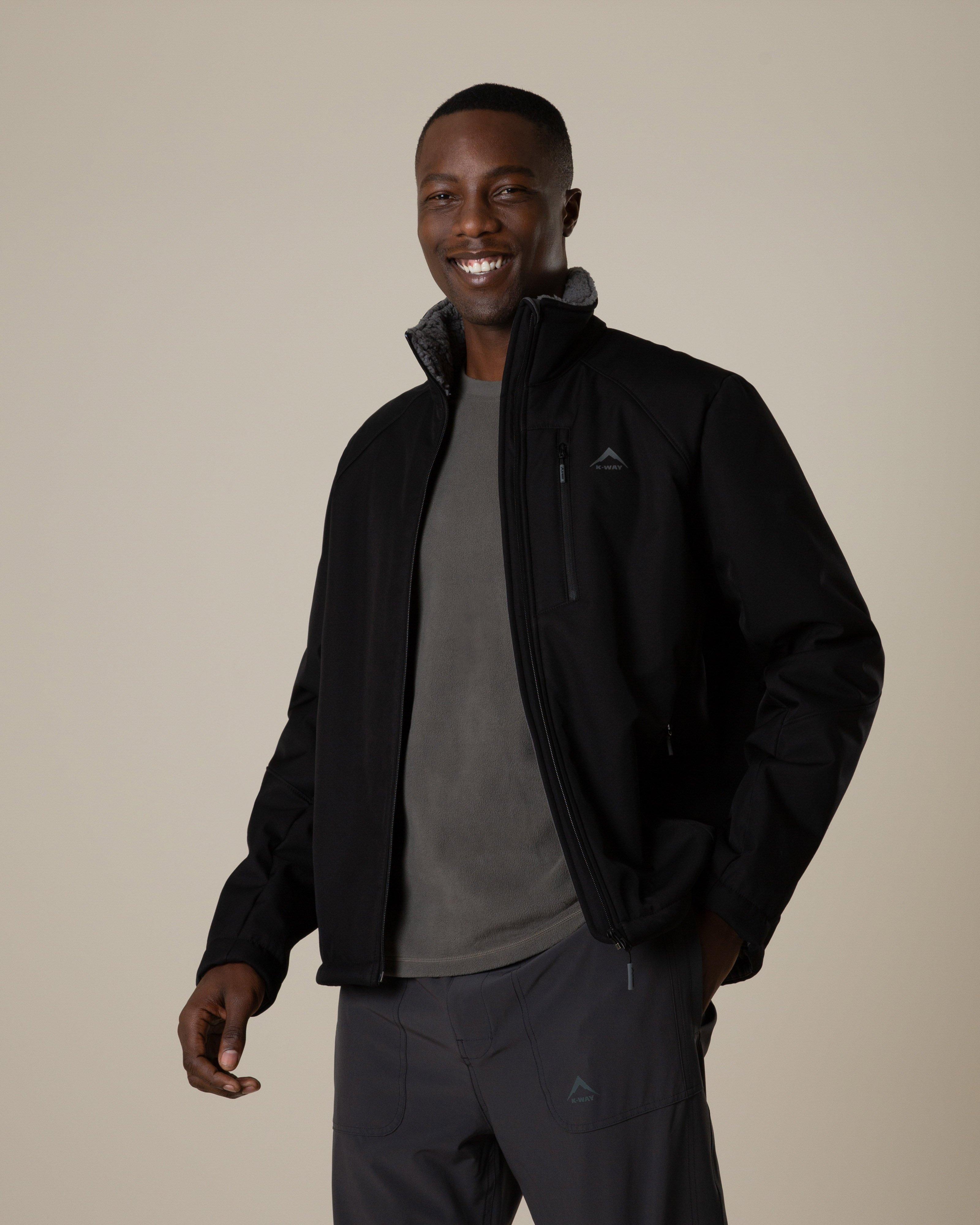 K-Way Men’s Flint Eco Softshell Jacket -  Black