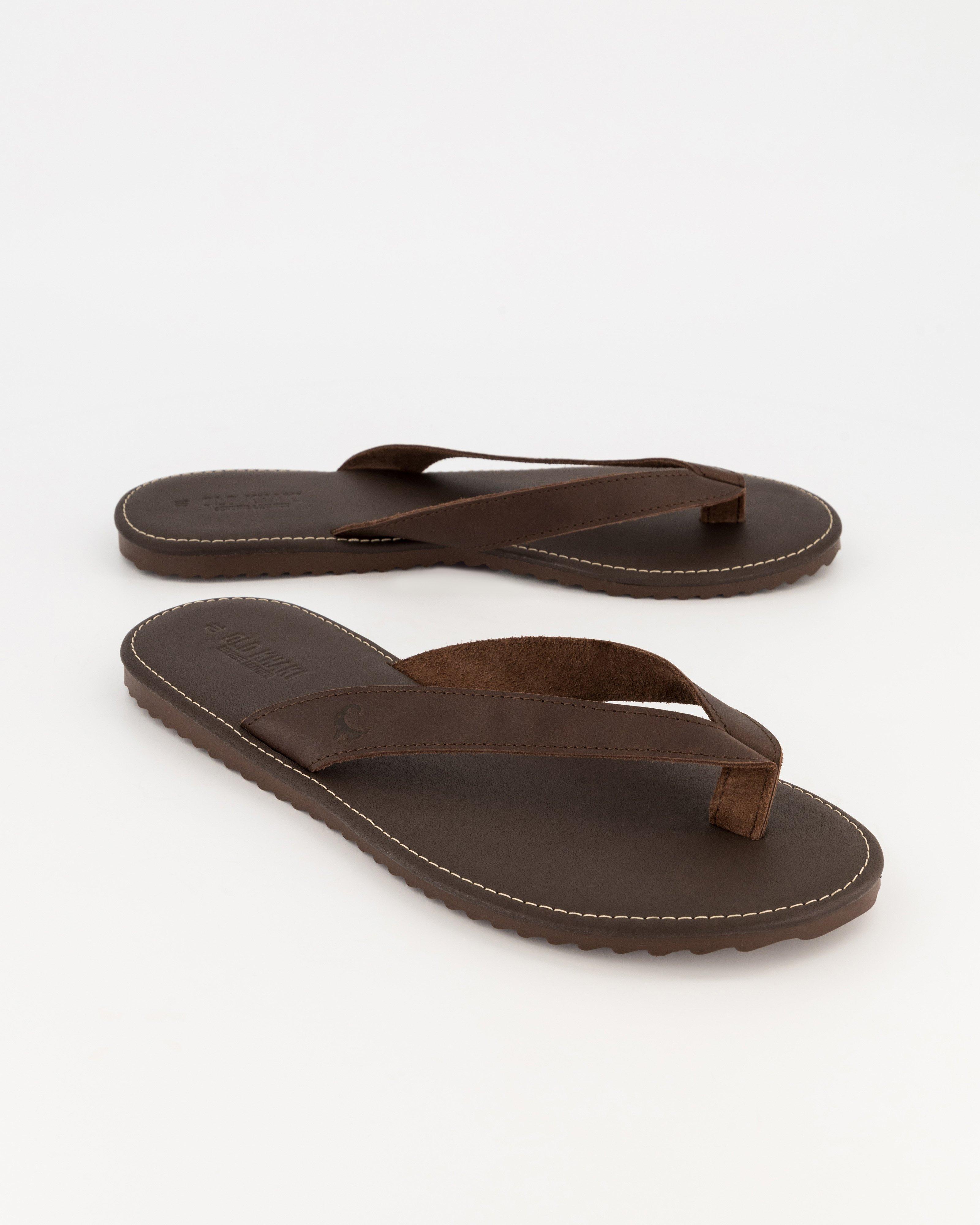 Men's Cyrus Leather Sandal -  Chocolate