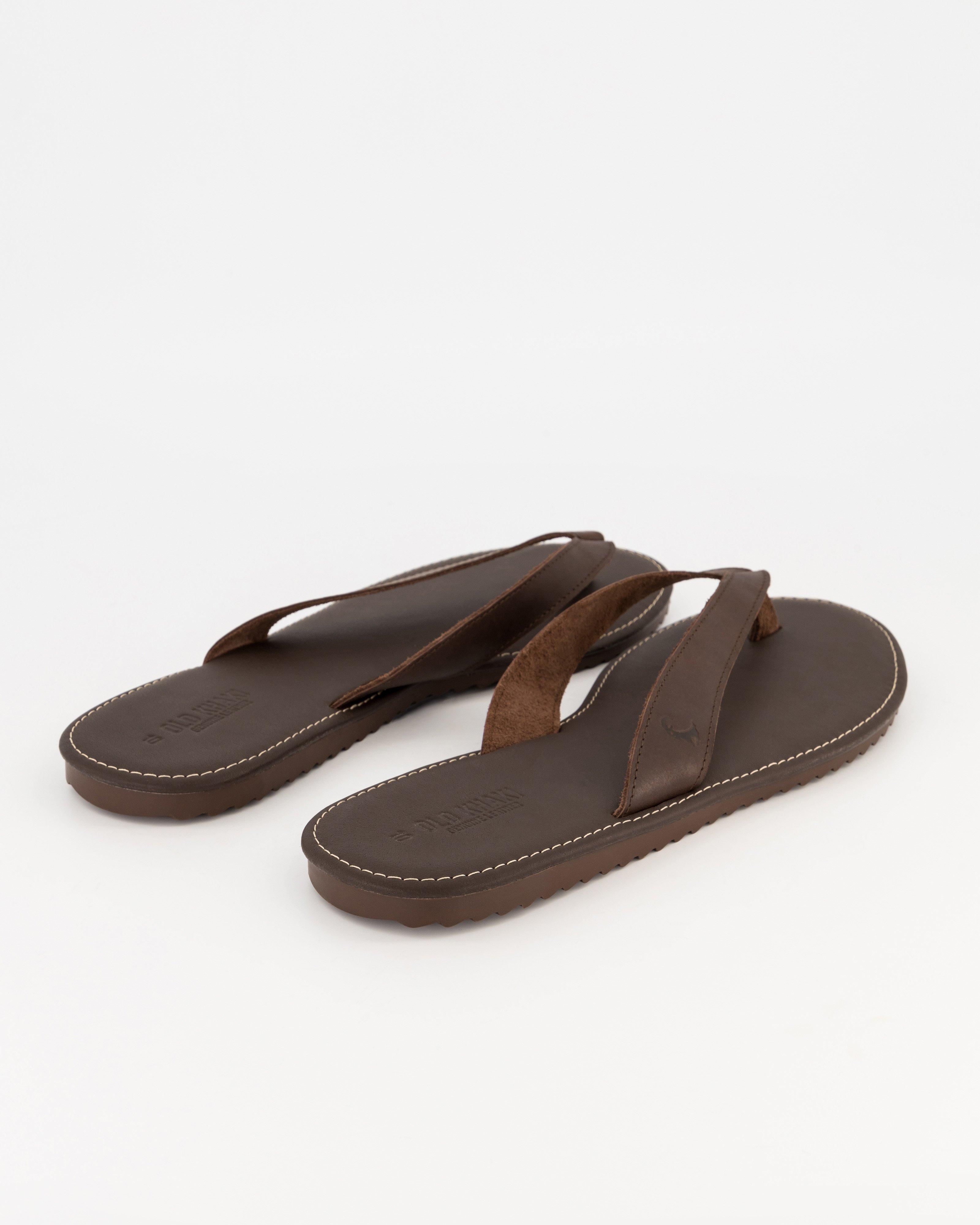 Men's Cyrus Leather Sandal -  Chocolate